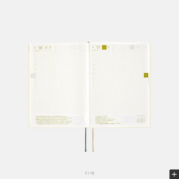 Hobonichi Techo 2025 Planner - A5 Size Daily Journal (Ivory) | English Edition | January Start | Monday Start | Perfect for Work, School & Personal Organization
