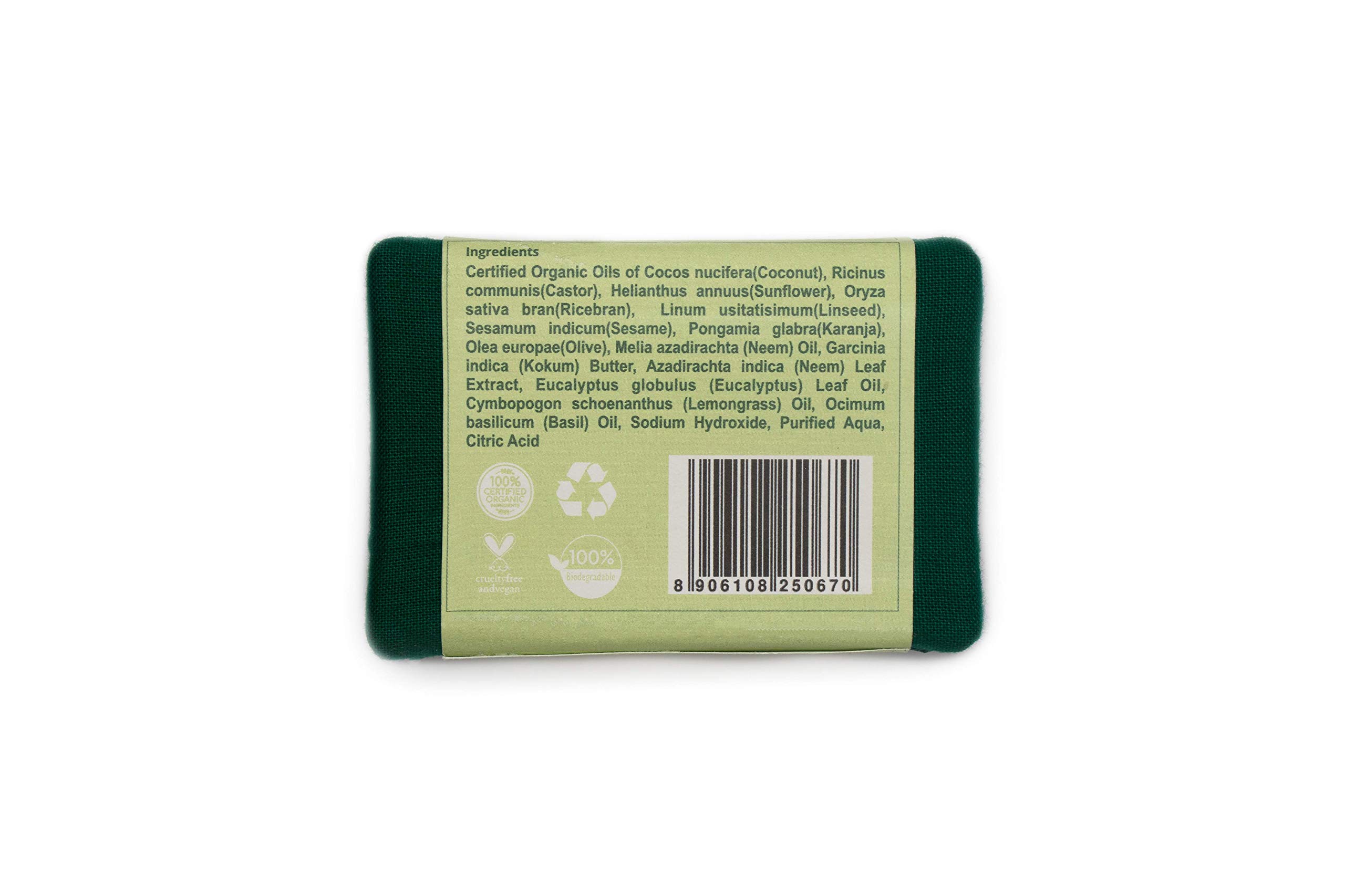 Organic Neem & Tulsi Soap for Sensitive Skin - Cold-Processed, Prevents Body Acne, Nourishes & Hydrates - 100g Bar for Women & Men - Ideal for Daily Skincare, Acne-Prone Skin & Natural Body Care