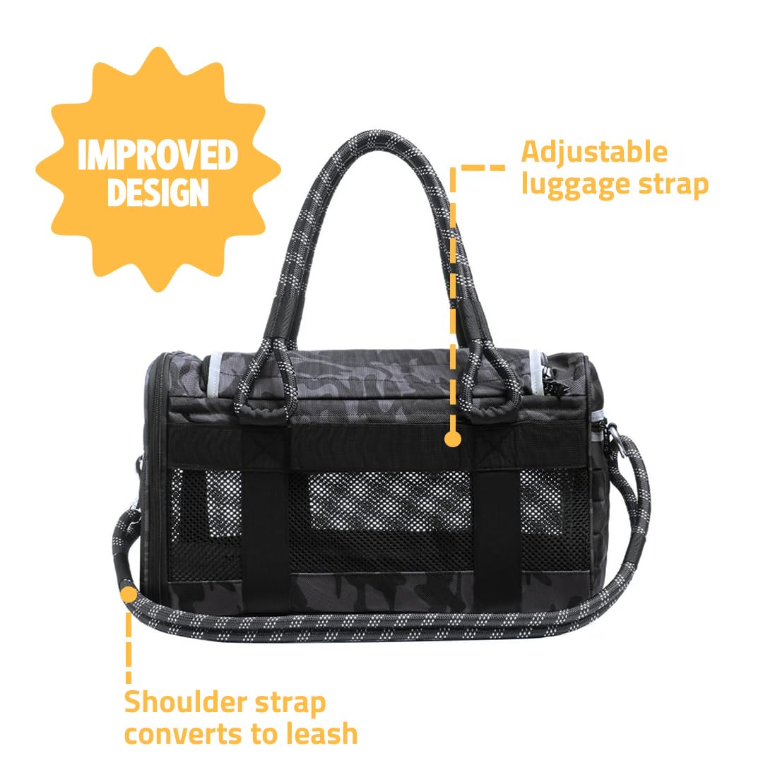 ROVERLUND Airline-Approved Pet Carrier with Leash for Small Pets up to 12.5lbs - Perfect for Travel & Vet Visits