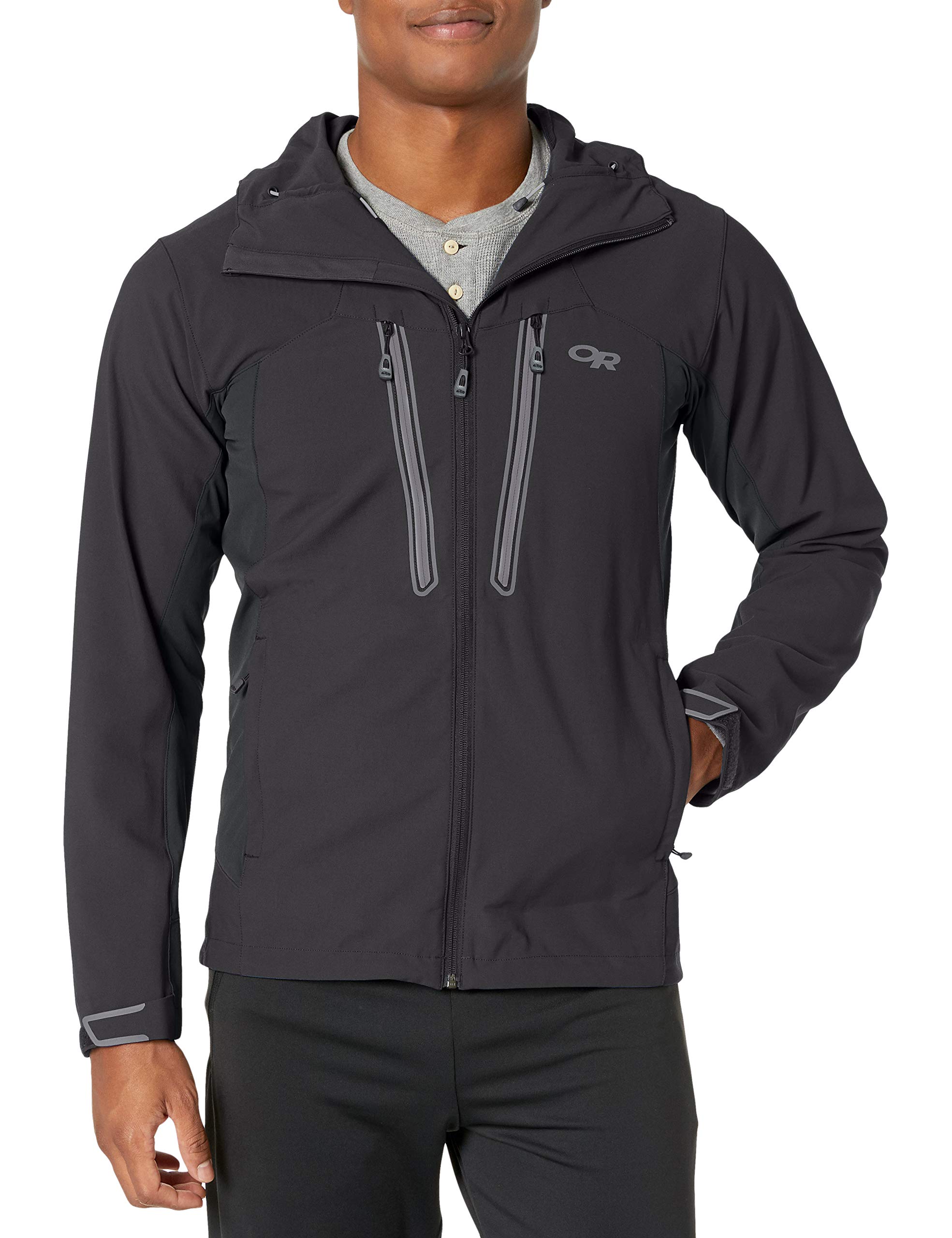 Outdoor Research Men's Ferrosi Hooded Jacket - Lightweight Water-Resistant Hiking & Climbing Windbreaker for Outdoor Adventures