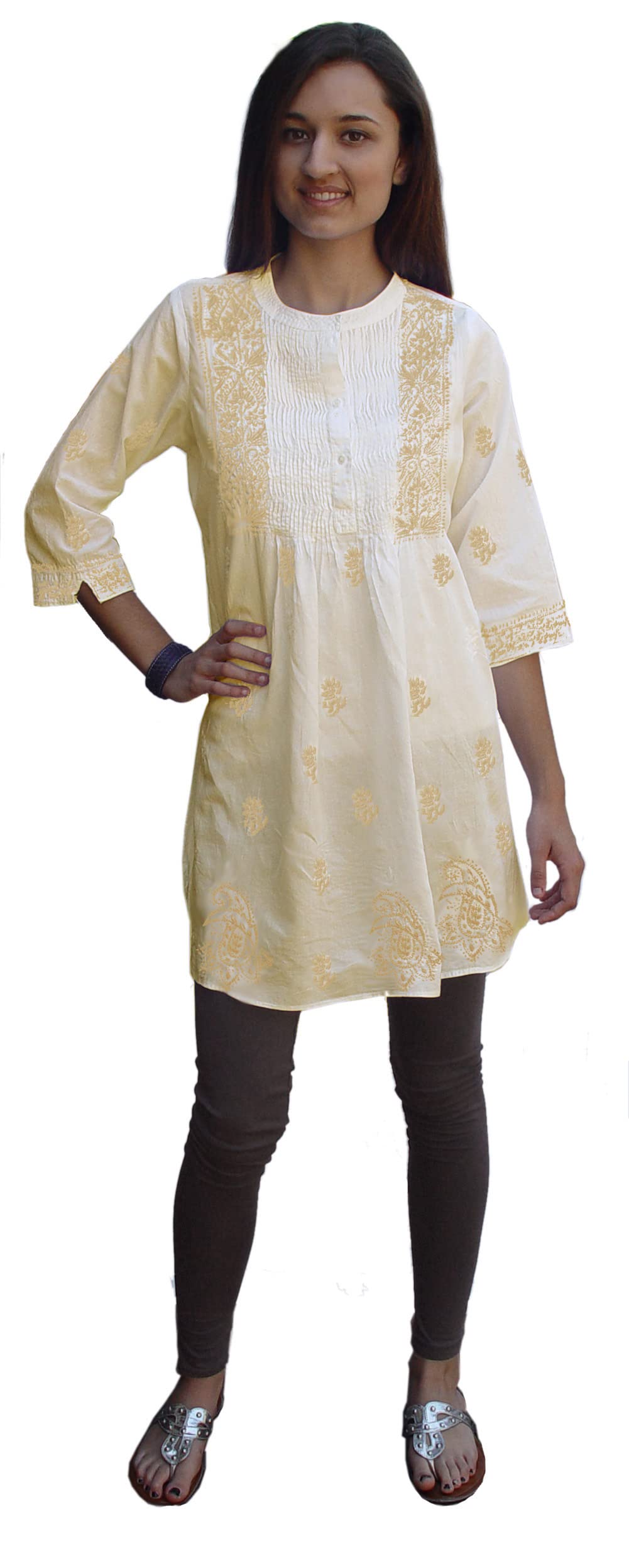 Pure Cotton Hand Embroidered Tunic Top - Traditional Indian Kurti Blouse for Women | Perfect for Festivals, Parties & Casual Wear