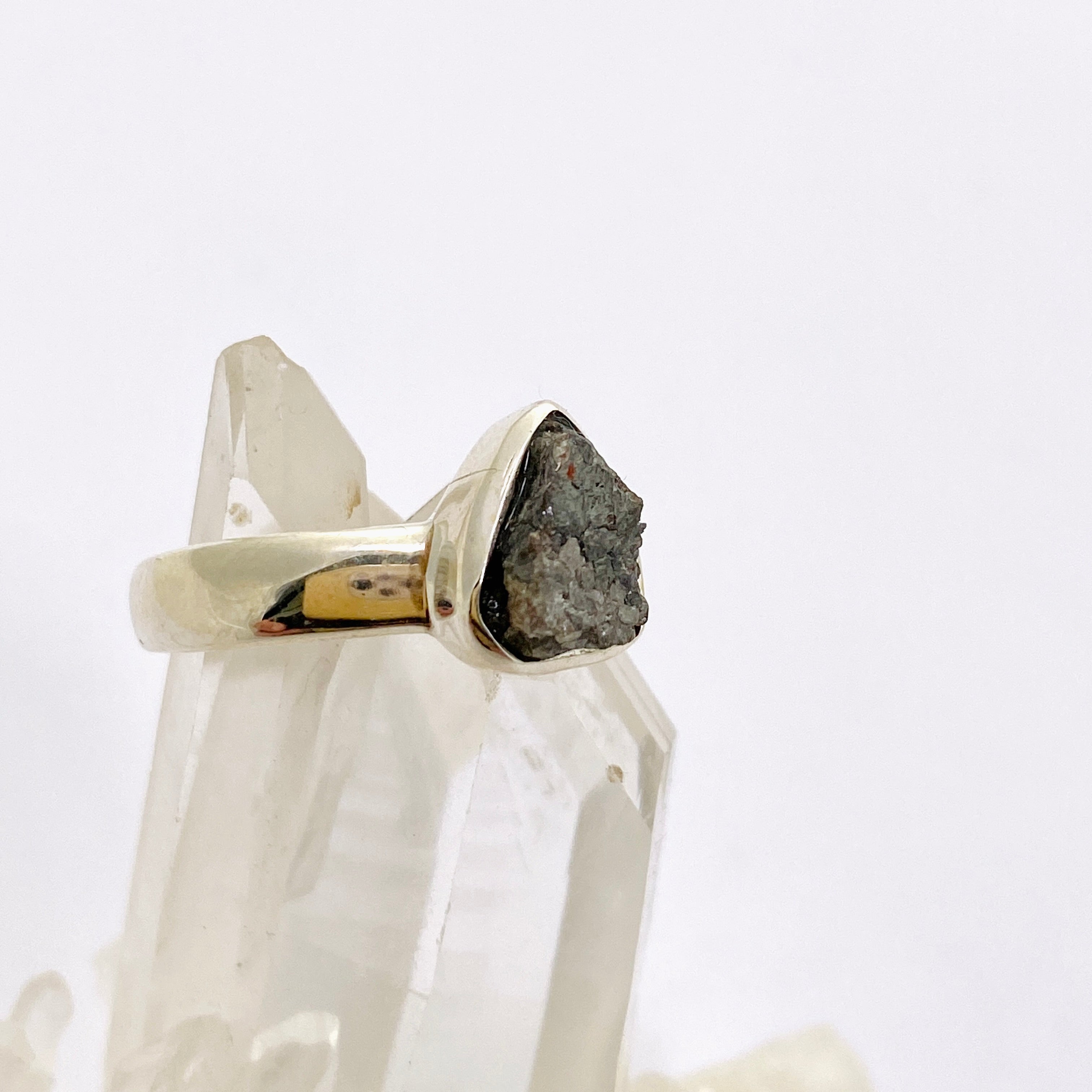Natural Rough Diamond Teardrop Raw Ring - Size 8 (PRGJ883) - Perfect for Boho Jewelry, Wedding Bands & Unique Engagement Rings