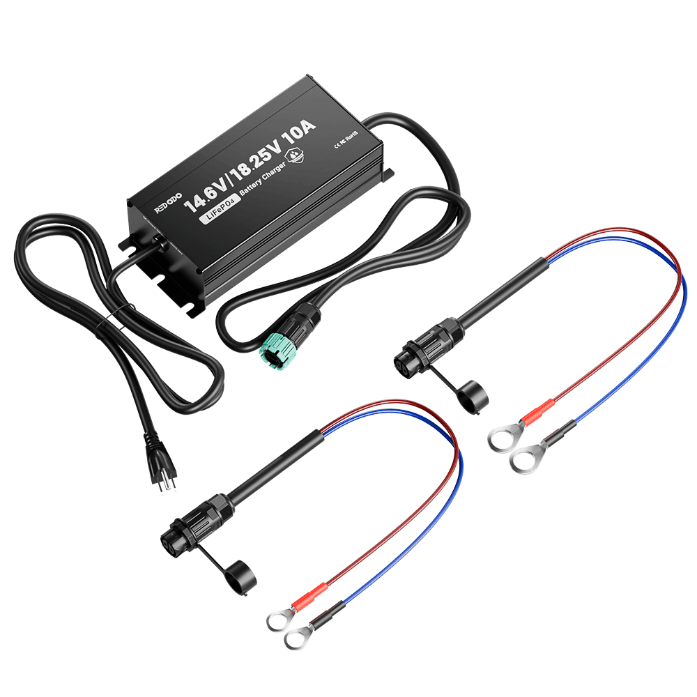 Redodo 14.6V/18.25V 10A Fast Lithium Battery Charger for Power Tools, E-Bikes, and Scooters - Smart Charging with Overcharge Protection | Perfect for DIY Projects and Outdoor Adventures