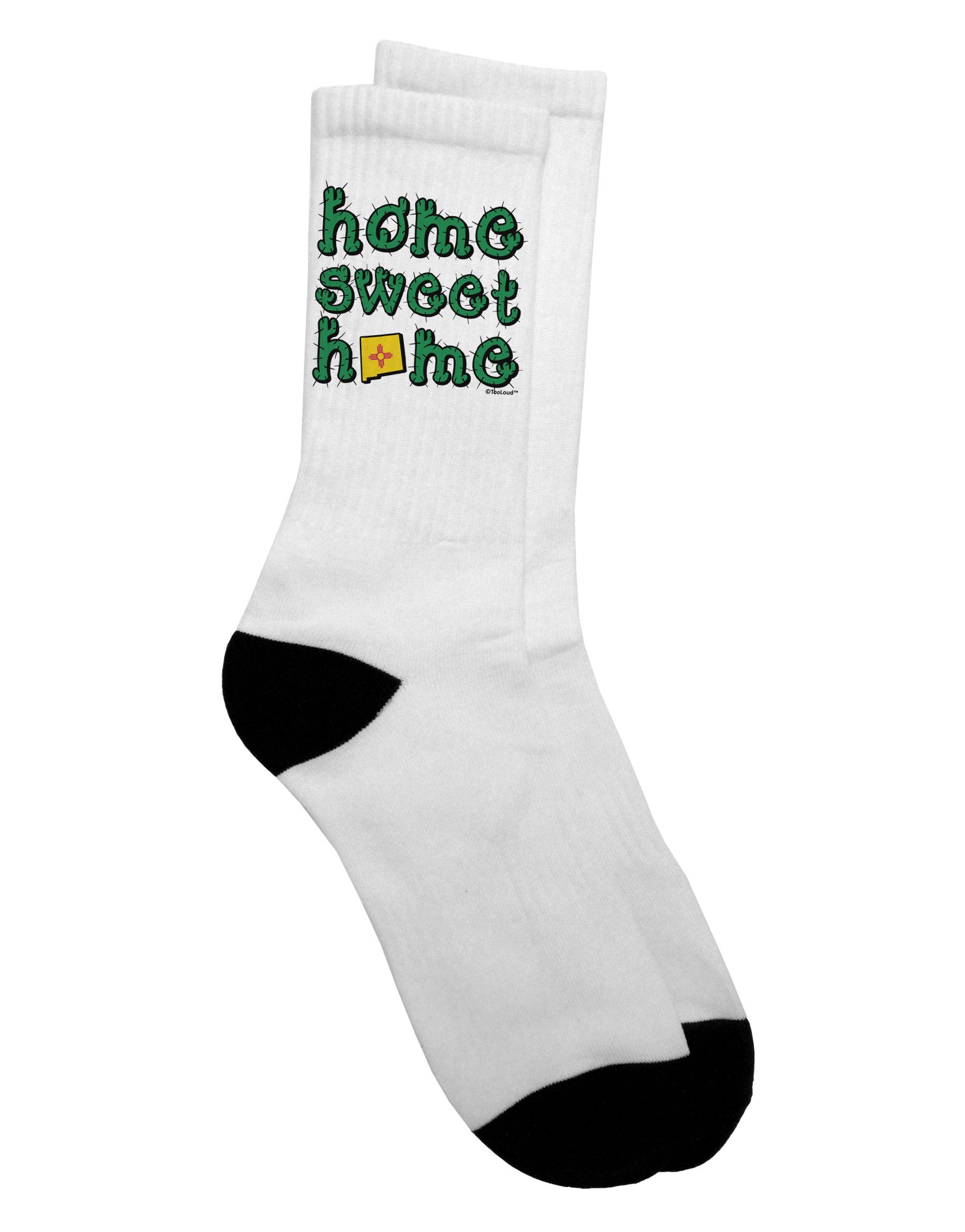 TooLoud New Mexico Cactus & State Flag Crew Socks for Adults - Southwest Style Novelty Socks - Perfect for Hiking, Gifts & Showing State Pride