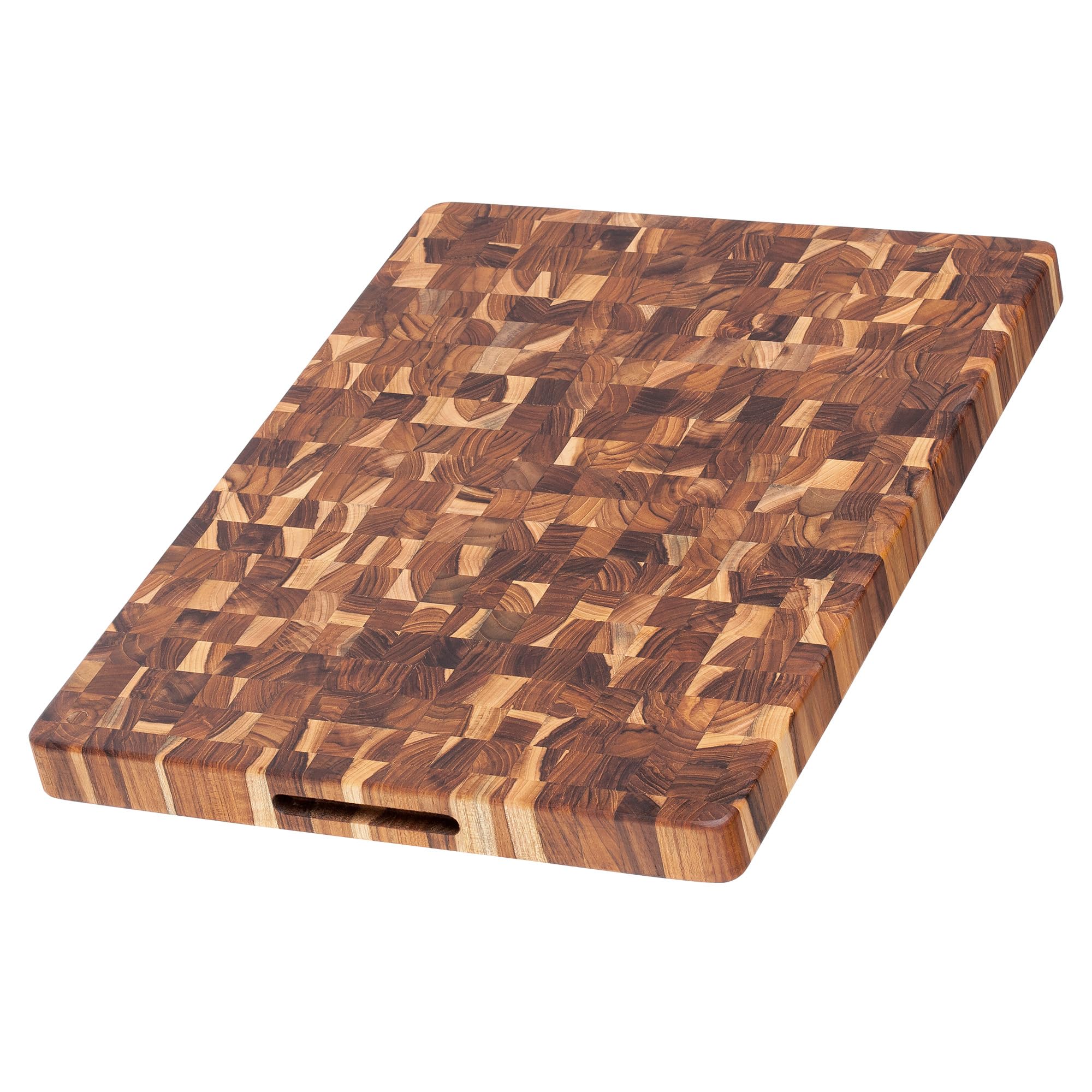 Premium Teak End Grain Butcher Block Cutting Board - Medium Size Wooden Chopping Board - Knife-Friendly Surface - FSC Certified - Perfect for Kitchen Prep, Meat Cutting & Serving Charcuterie