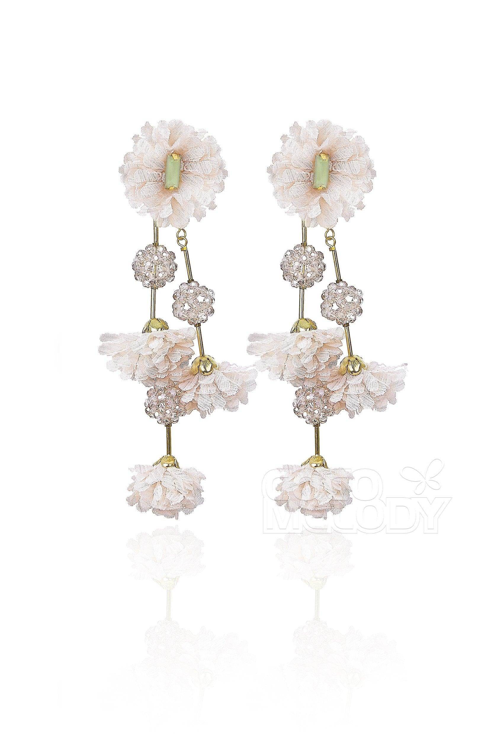 Elegant Beaded Wedding Earrings for Bride - HG18003 | Perfect for Bridal, Prom & Formal Events