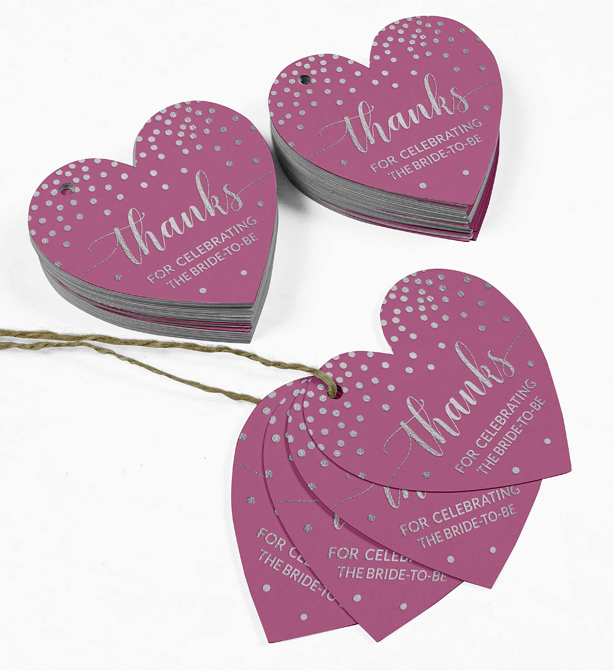 50pcs Real Silver Foil Bridal Shower Favor Tags - Thank You Gift Tags for Bride to Be Celebration - Perfect for Wedding Favors, Bridal Party Decorations & Special Event Invitations