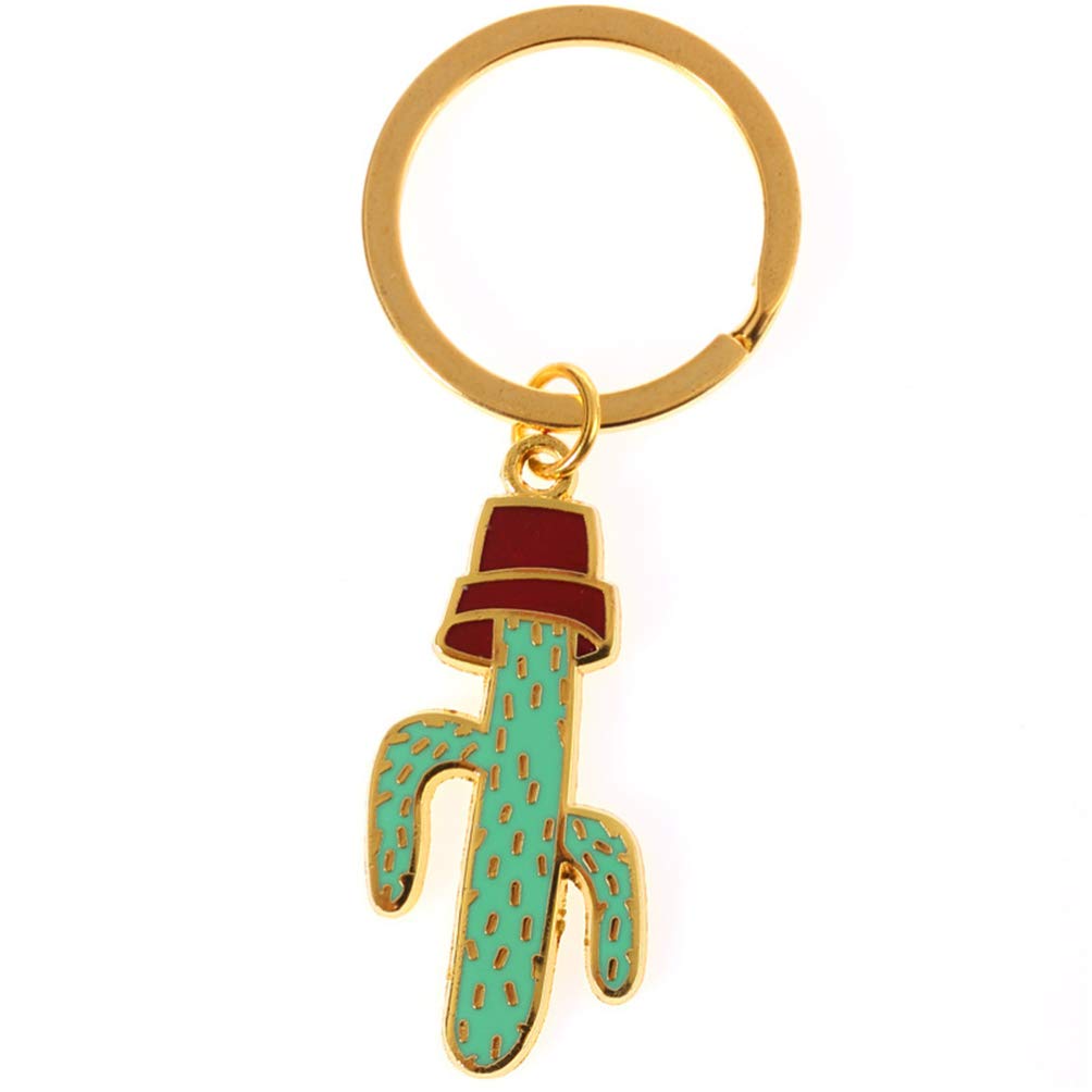 3Pcs Adorable Succulent Cactus Keychain Set - Cute Plant-Themed Alloy Pendant Key Rings for Girls, Women, Teens - Perfect for Backpacks, School Bags, Purse Accessories & Gift Giving