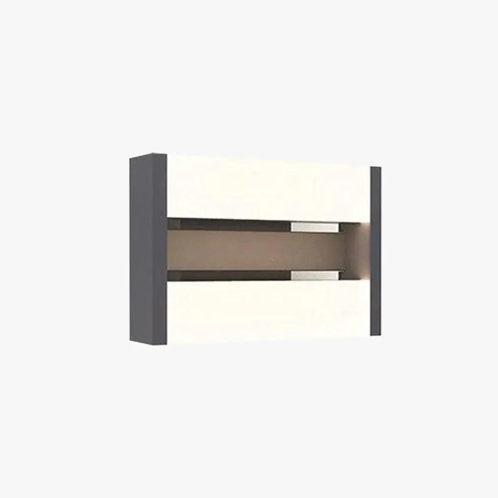 Modern Warm White Rectangular Outdoor Up Down Wall Lights - Waterproof Exterior Sconce for Patio, Garden, and Porch Lighting