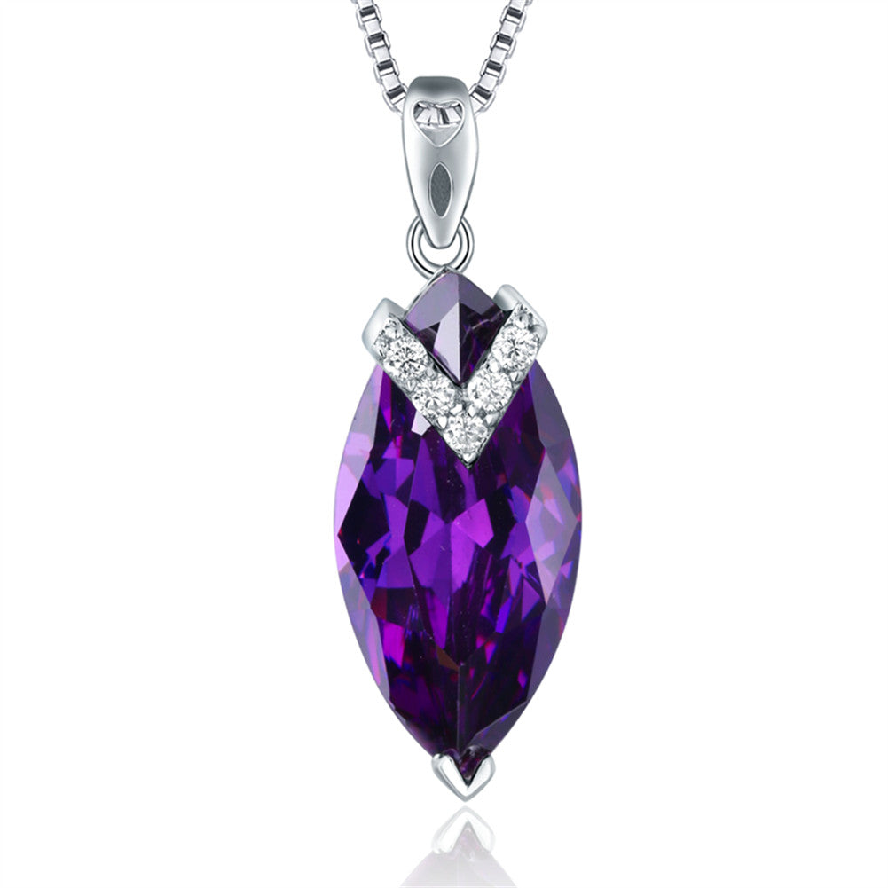 925 Sterling Silver Marquise Birthstone Pendant Necklace for Women - Elegant Mother's Day Gift, Anniversary Present & Birthday Jewelry - Perfect for Special Occasions & Everyday Wear
