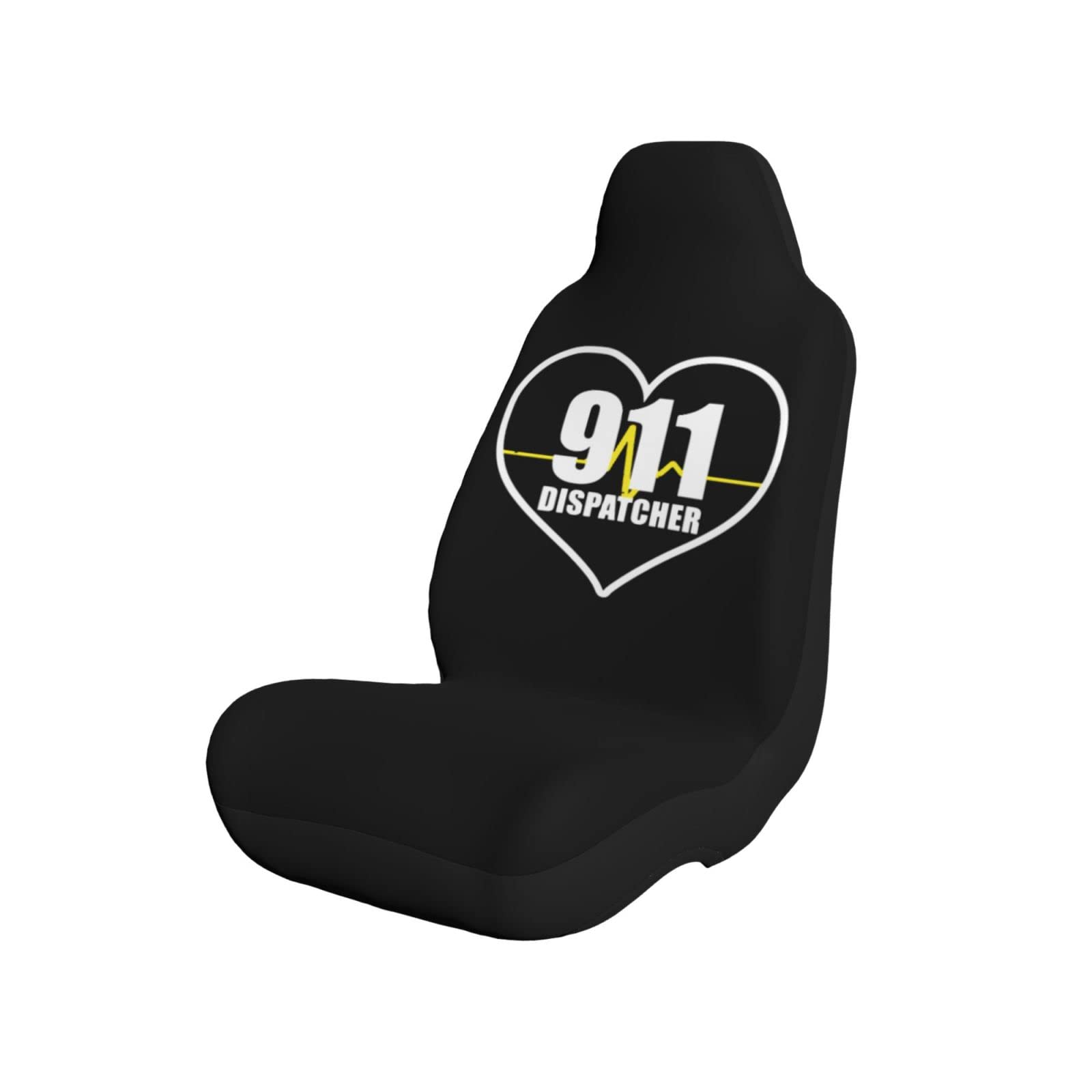 911 Dispatcher Heart Car Seat Cushion Covers - Dustproof & Durable Front Seat Protectors for Most Cars, Trucks, SUVs & Vans - Perfect for Commuting, Road Trips & Daily Driving