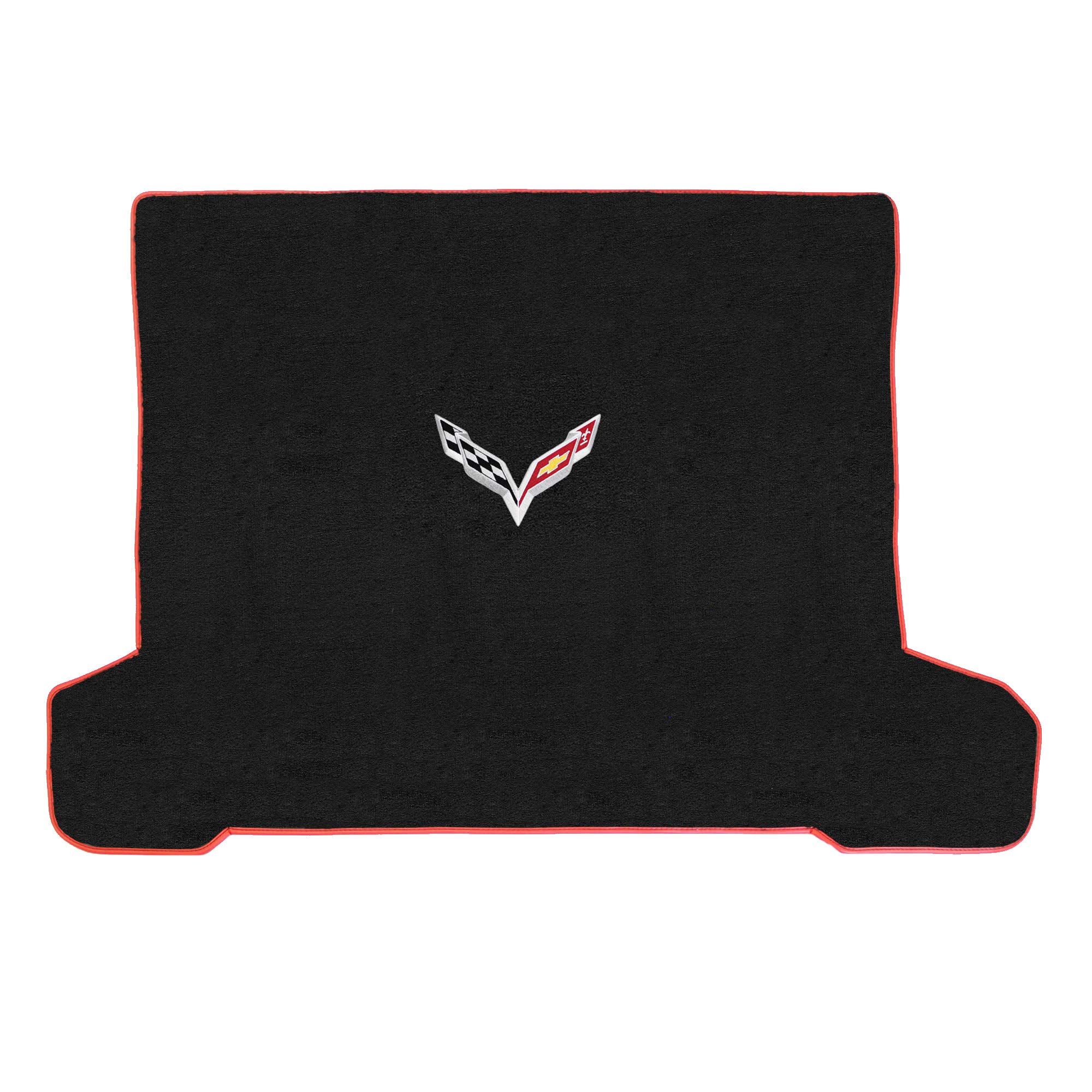 Premium Custom-Fit Carpeted Floor Mats for 2014-2019 Corvette C7 - Luxury Car Floor Liners (Charcoal, Coupe, Single Logo with Corvette Flags) - Perfect for Daily Driving & Car Shows