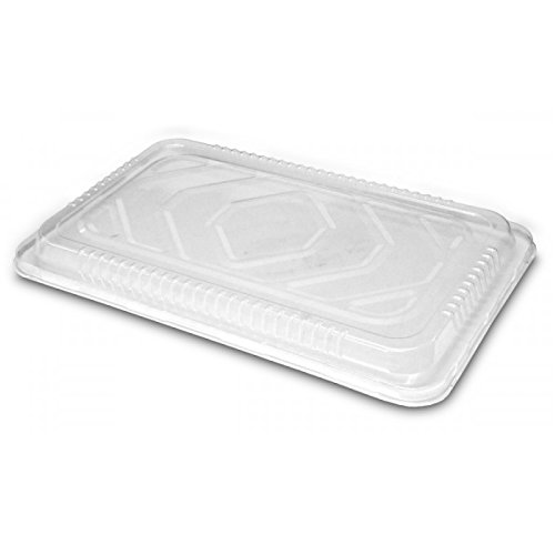 Disposable Aluminum Foil Pans with Clear Dome Lids - 100 Pack Full-Size Deep Baking Containers for Takeout, Catering & Meal Prep | HFA 2019 Commercial Grade Food Storage Solution