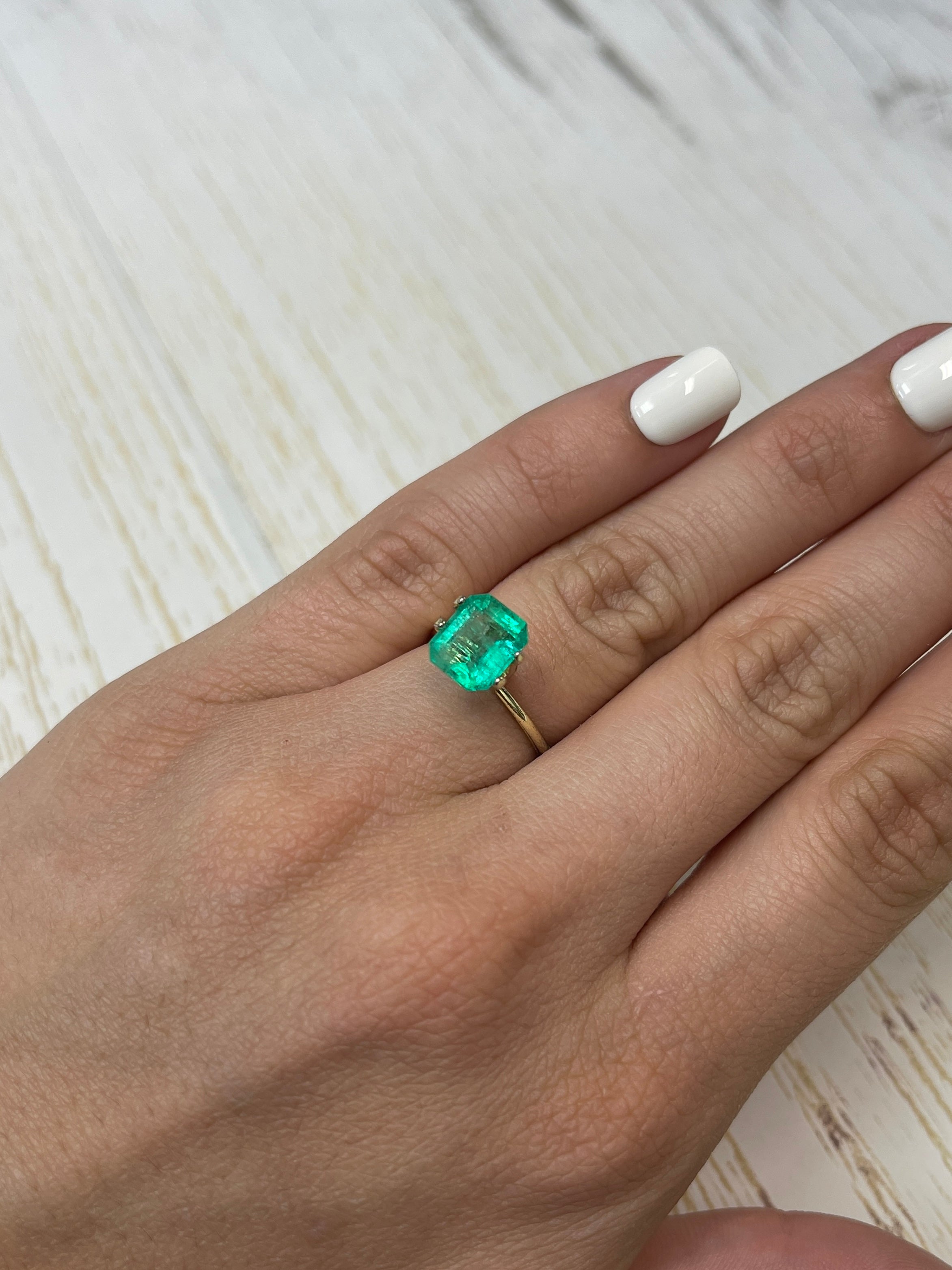 2.68 Carat 9x8mm Chunky Natural Loose Colombian Emerald Gemstone - Emerald Cut for Jewelry Making, Engagement Rings & Collector's Pieces