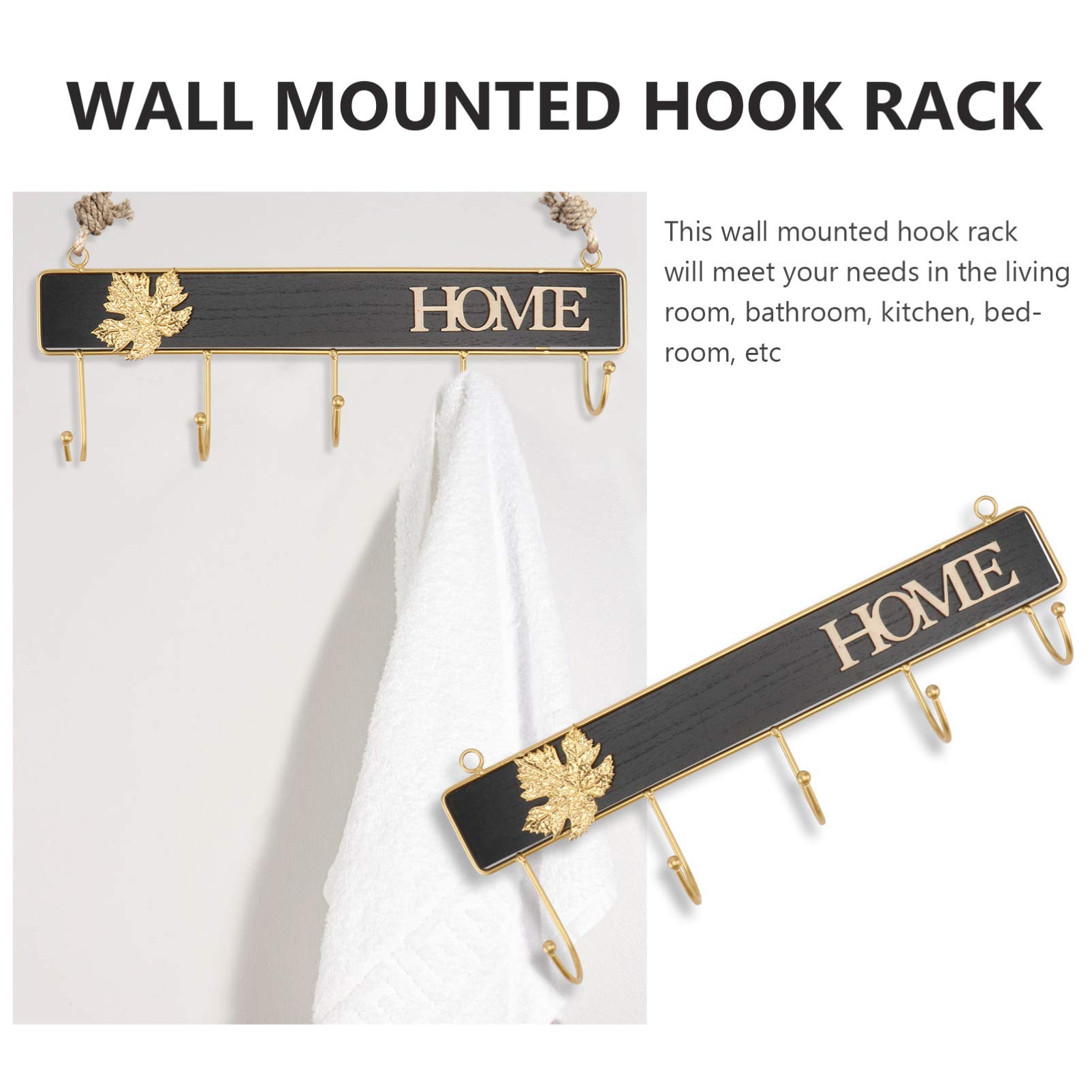 Garneck 1-Pack Heavy Duty Wall Mounted Iron Hooks for Hats, Coats & Clothing - Space Saving Home Organization Solution for Entryway, Bedroom & Closet Storage
