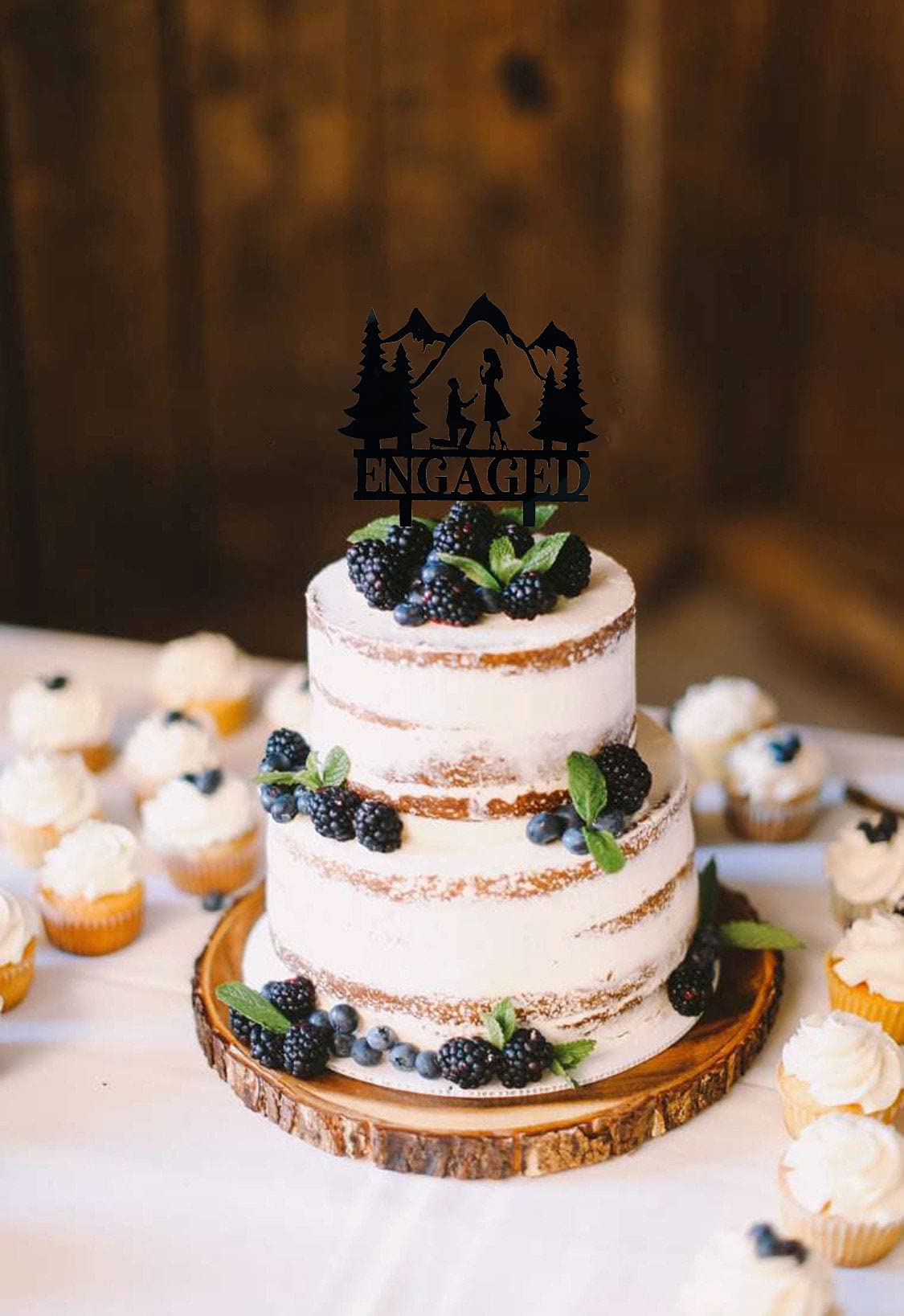 Mountain Engagement Cake Topper - Romantic Proposal Wedding Cake Decor for Bridal Shower, Engagement & Proposal Parties - Perfect for Wedding Cakes, Anniversary Celebrations & Romantic Surprises