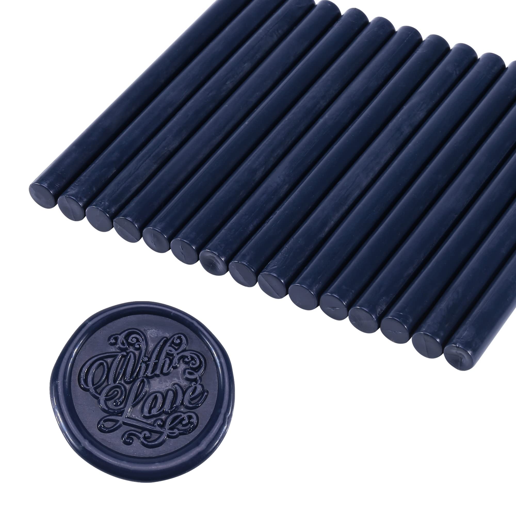 Yoption 15-Piece Blue Wax Seal Sticks for Glue Gun - Premium Sealing Wax for Wedding Invitations, Greeting Cards, Envelopes & DIY Crafts - Perfect for Elegant Correspondence and Vintage-Style Projects