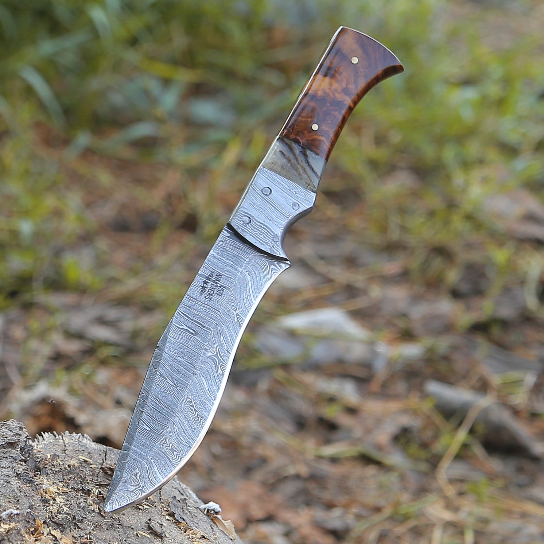 Premium Stinger Custom Handmade Hunting Knife - Razor Sharp Outdoor Survival Tool with Genuine Ram Horn & Rosewood Handle - Perfect for Camping, Bushcraft, and Hunting Adventures