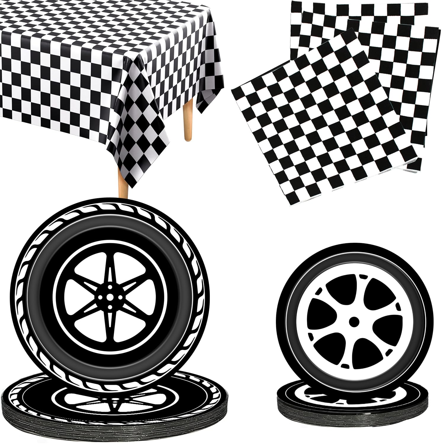 Race Car Birthday Party Supplies - Racing Theme Decorations, Plates & Napkins for Boys - Fast Monster Truck Hot Wheels Party Decor - Perfect for Kids' Birthday, Themed Events & Car Lovers Celebrations