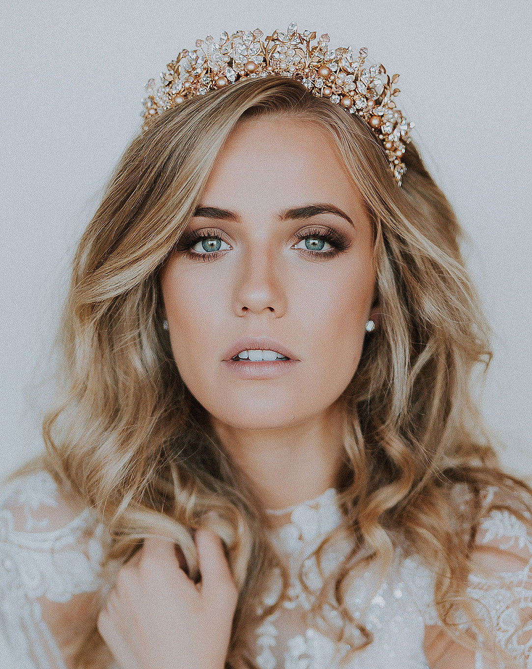 Elegant Wedding Crown - Regal Gilt & Crystal Leaf Headpiece by Kezani | Perfect for Bridal, Prom, Quinceañera & Special Occasions