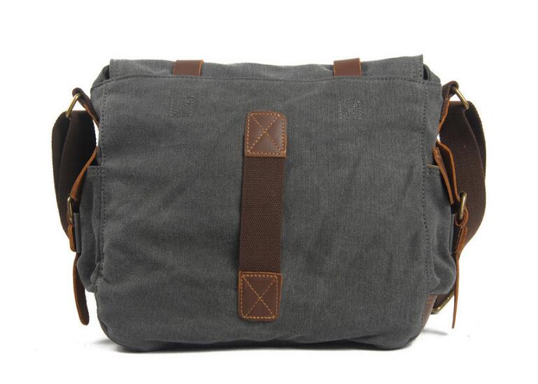 Men's Canvas Messenger Bag - Durable & Stylish in Grey, Green, Black - Perfect for Work, Travel & Everyday Use