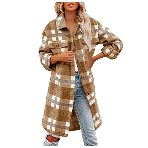 Women's Inverted Collar Jacket - Warm Winter Overcoat with Thickened Lattice Design & Button Down Closure | Lightweight Outerwear for Casual Wear, Office & Outdoor Activities