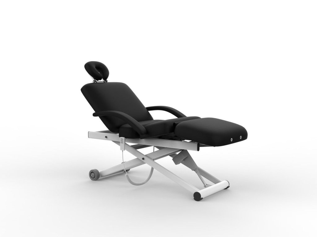 SilverFox 3 Motors 4-Section Professional Electric Massage Table 2274B with Wireless Hand Controller - Cream & Black - Perfect for Chiropractic Clinics, Spa Salons and Home Massage Therapy
