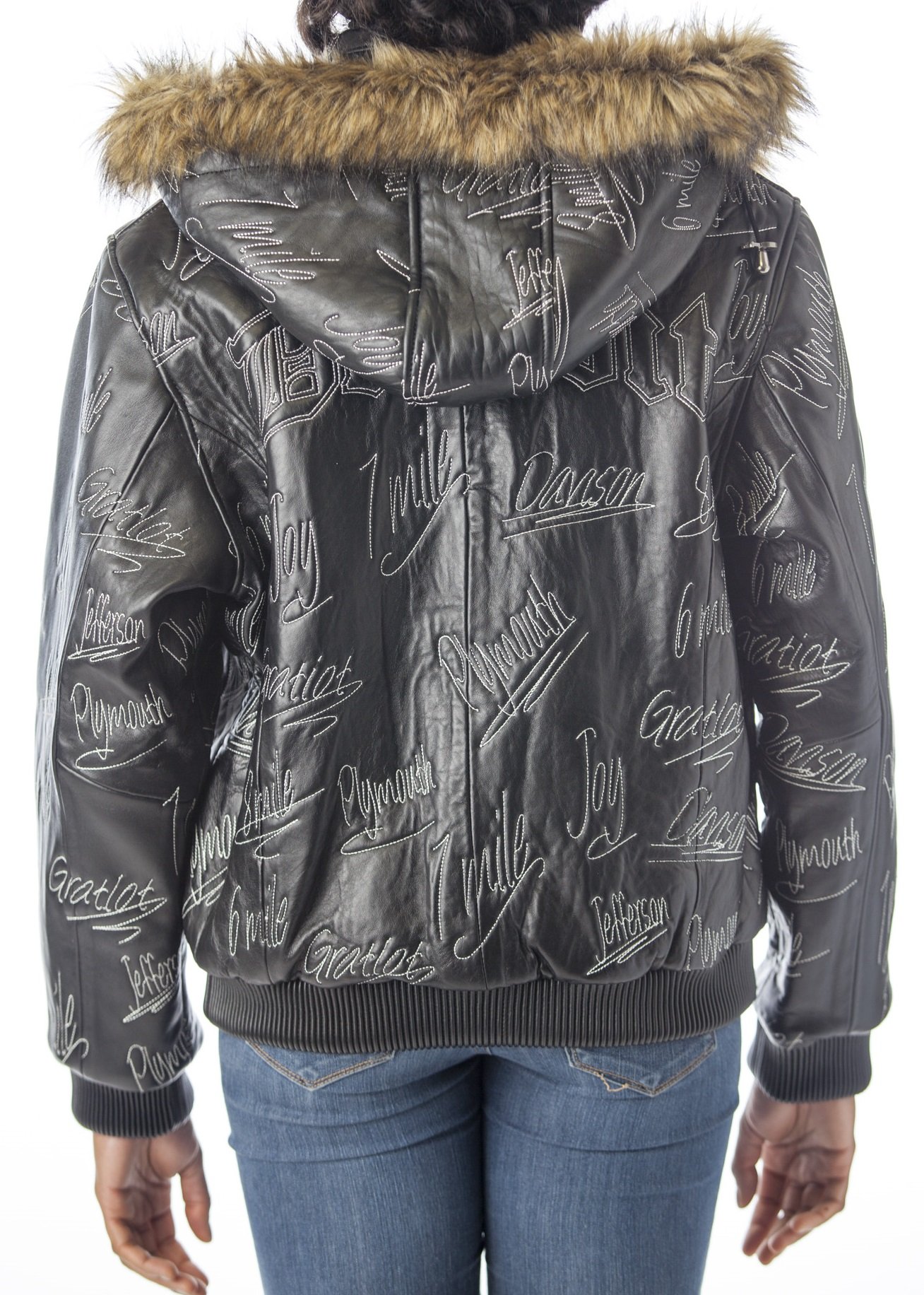 REED Women's Detroit Streets Genuine Leather Bomber Jacket with Removable Hood - Stylish Winter Coat for Urban Fashion & Outdoor Adventures
