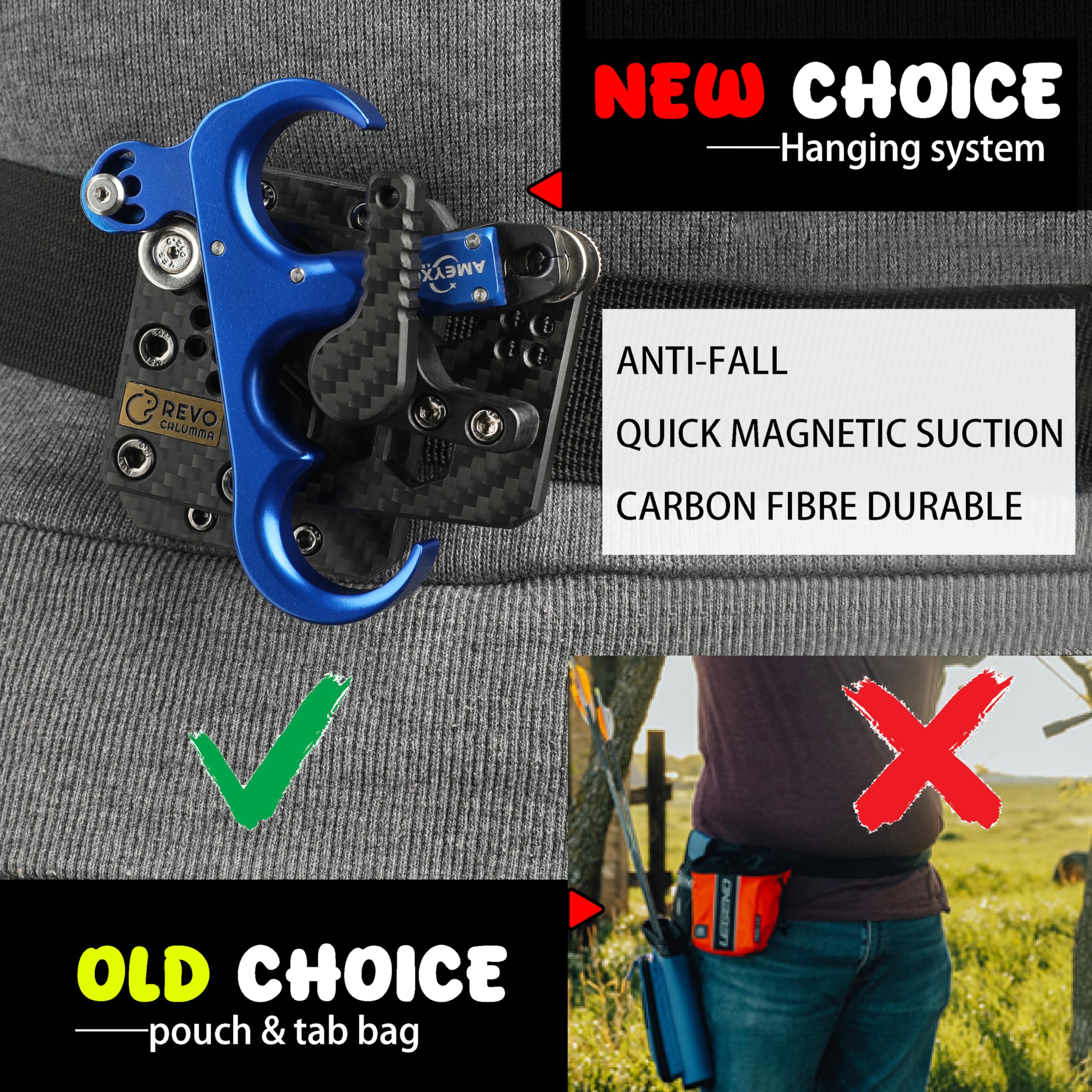 AMEYXGS Carbon Fiber Bow Release Hanging System - Quick Holder Release Jigs for Archery Accessories | Perfect for Target Practice, Hunting & Bow Maintenance