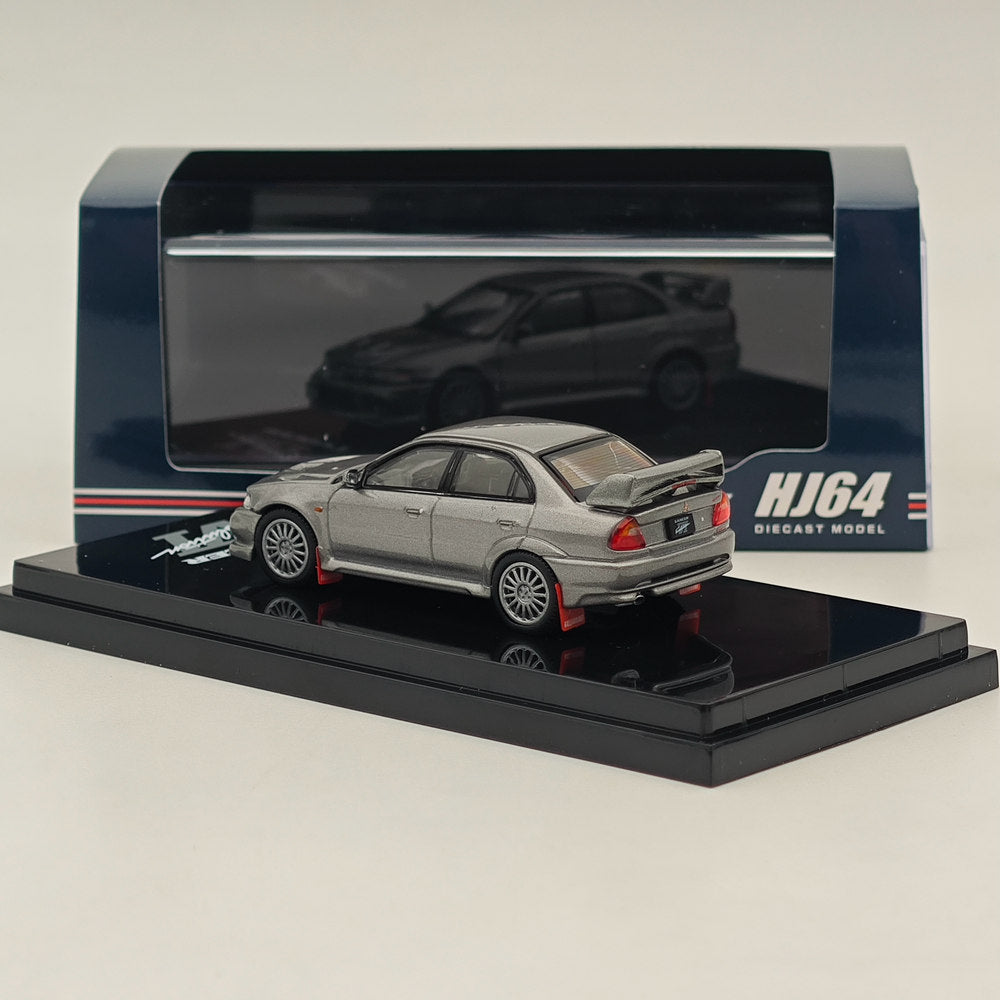 1/64 Scale Mitsubishi Lancer GSR Evolution VI (CP9A) 1999 Diecast Model Car - Hobby Japan HJ642033AS Silver | Collectible Toy Car for Display, Racing Enthusiasts & Model Car Collection