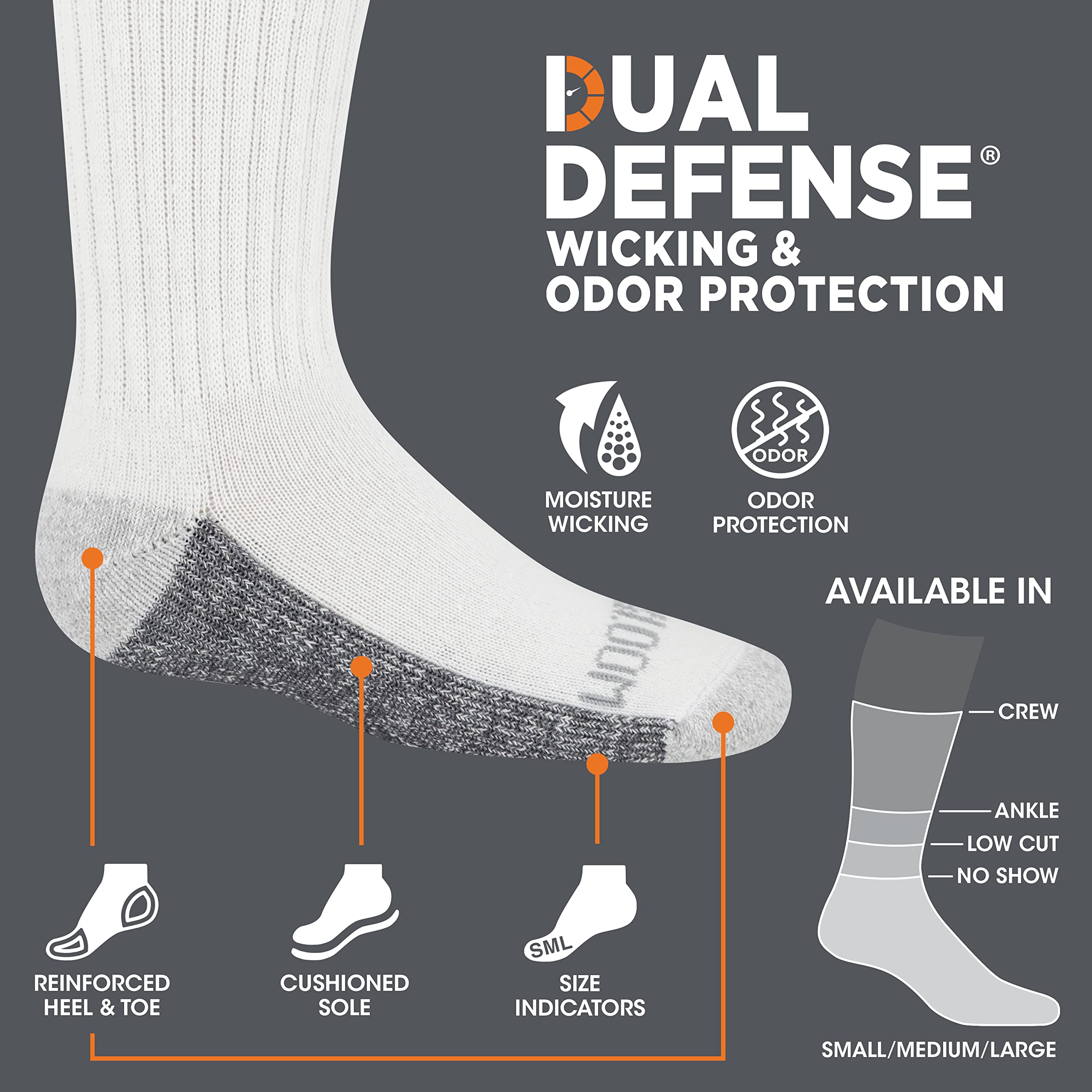 Fruit of the Loom Boys' Dual Defense Ankle Socks 10-Pack - Moisture-Wicking & Odor Control Athletic Socks for School, Sports & Everyday Wear