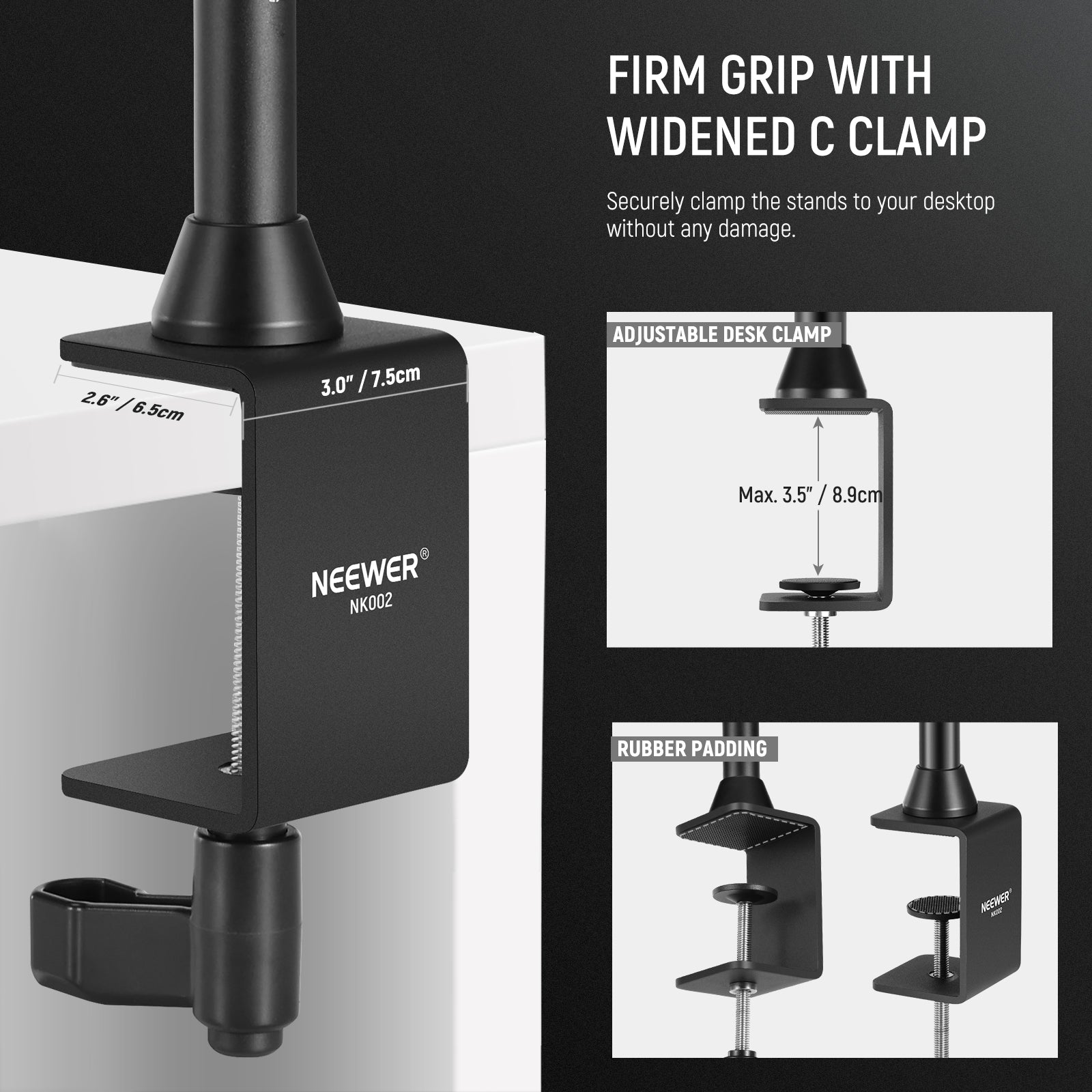 NEEWER NK002 Overhead Camera Mount Rig - Adjustable 360° Swivel Arm for DSLR, Mirrorless & Smartphone - Perfect for YouTube, TikTok, Cooking & Unboxing Videos