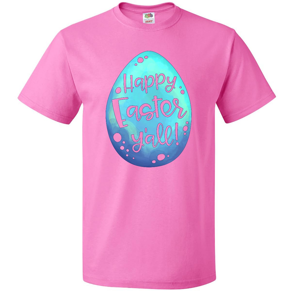 Inktastic Happy Easter Y'all with Blue Easter Egg Adult T-Shirt - Funny Easter Gift for Men & Women - Perfect for Easter Parties & Family Gatherings