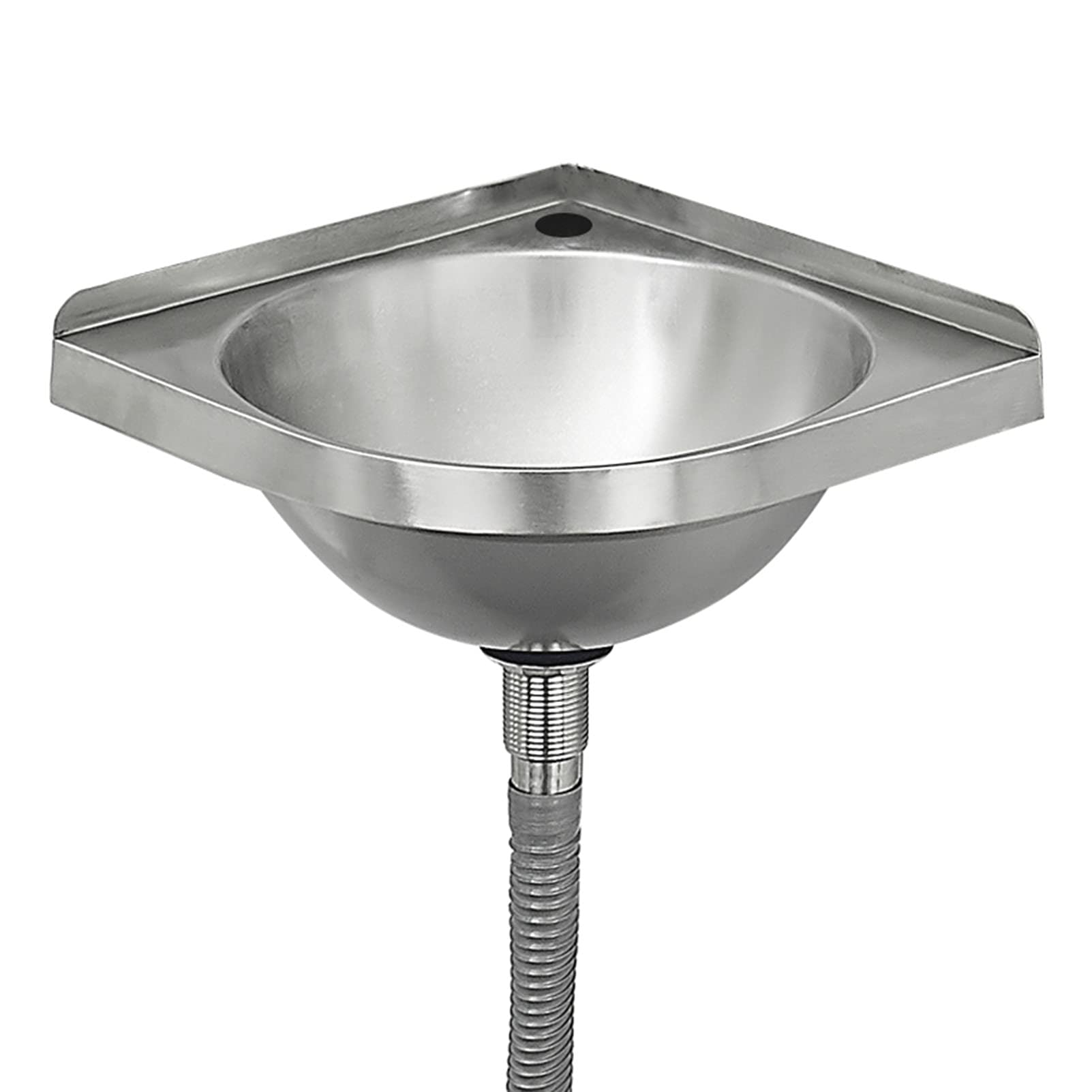 Wall-Mounted Stainless Steel Corner Wash Basin - Space Saving Bathroom Sink for Small Bathrooms & Powder Rooms | Perfect for Apartments, RVs & Modern Homes
