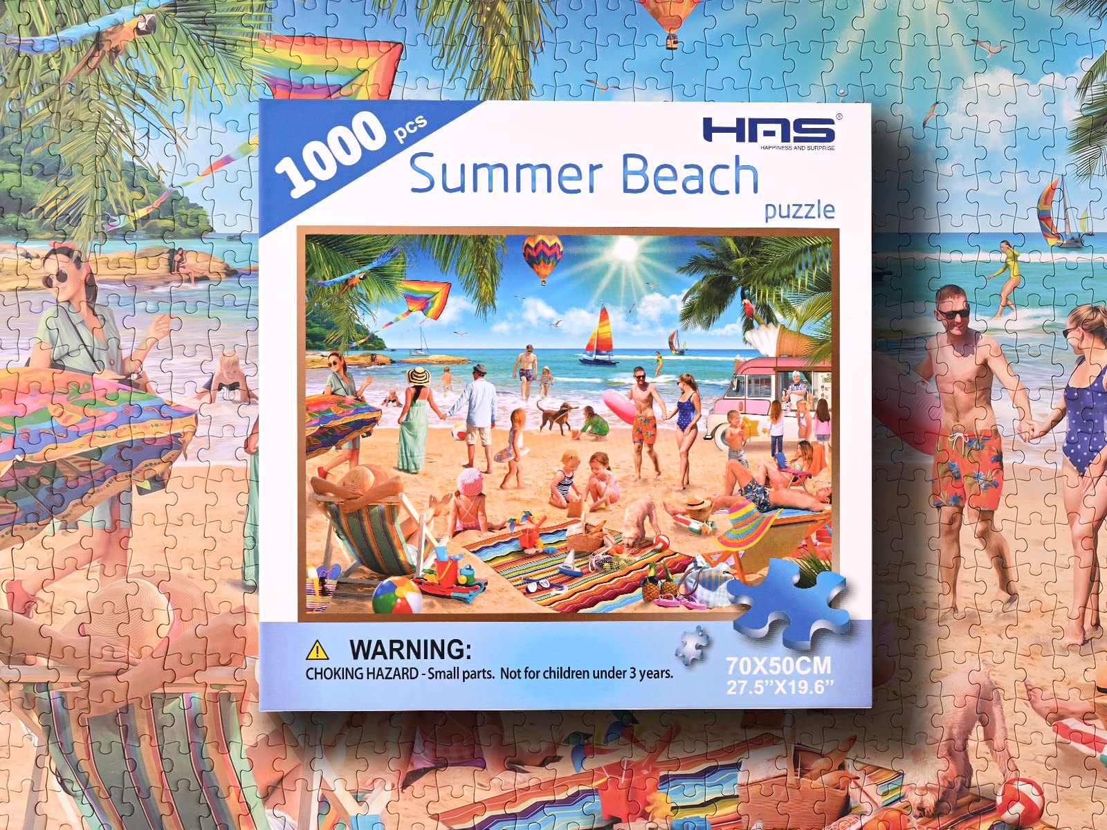 1000-Piece Summer Beach Jigsaw Puzzle for Adults - Coastal Vacation Puzzle Game, Family Fun Activity & Home Decor Gift | Perfect for Relaxation, Stress Relief & Beach-Themed Room Decoration