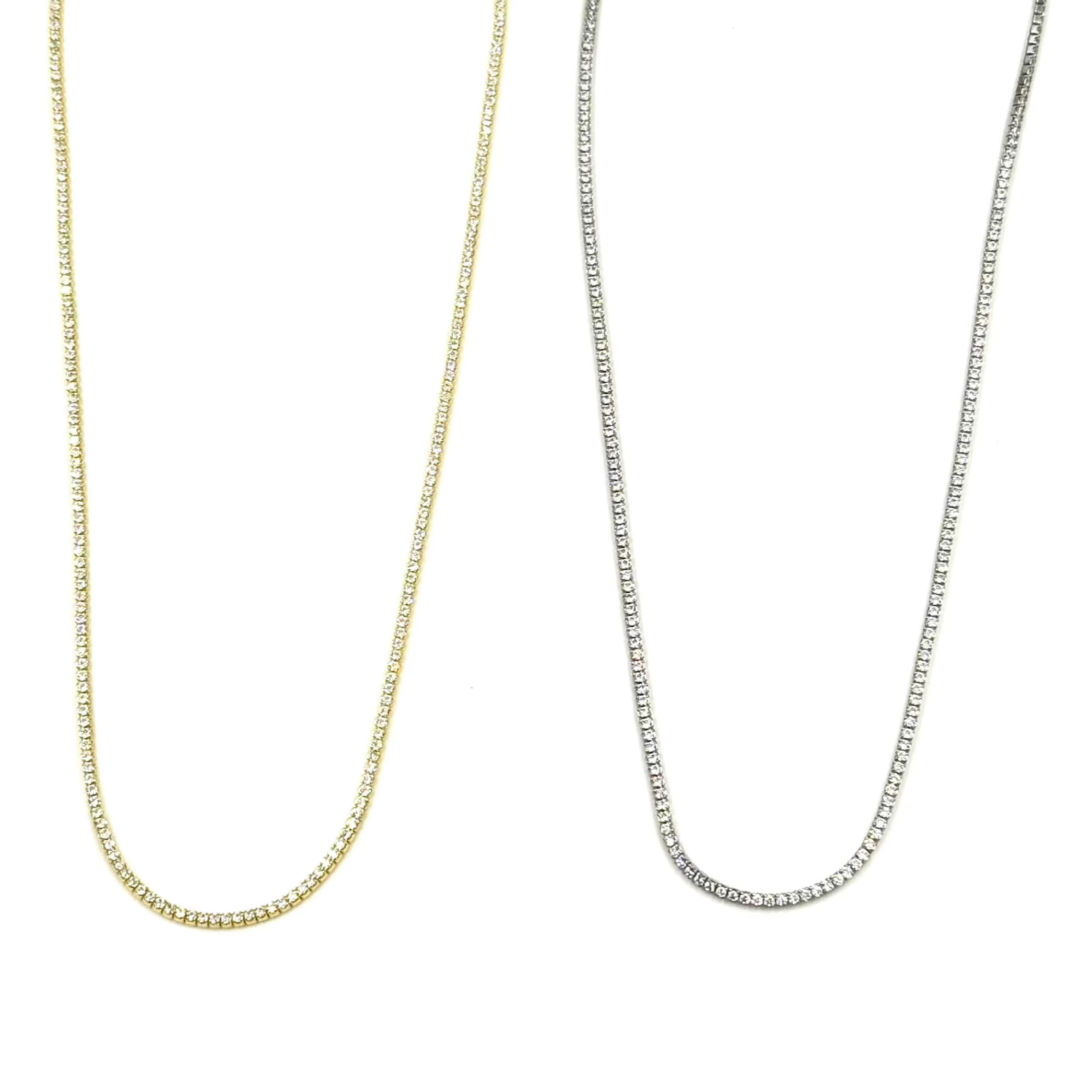 Ashley Gold Sterling Silver Gold Plated Eternity Necklace - Elegant Layered Necklace for Women, Perfect for Anniversary, Wedding & Valentine's Day Gifts