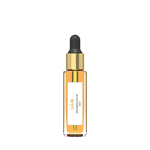 Velvette Anti-Aging Face Oil for Night - Rich, Non-Greasy Natural Organic Moisturizing Facial Serum for Dehydrated & Mature Skin, Reduces Fine Lines & Wrinkles with Sea Buckthorn, Hibiscus & Argan Oil (Travel Size 0.34 fl oz) - Perfect for Nighttime Skincare Routine & Travel Essentials