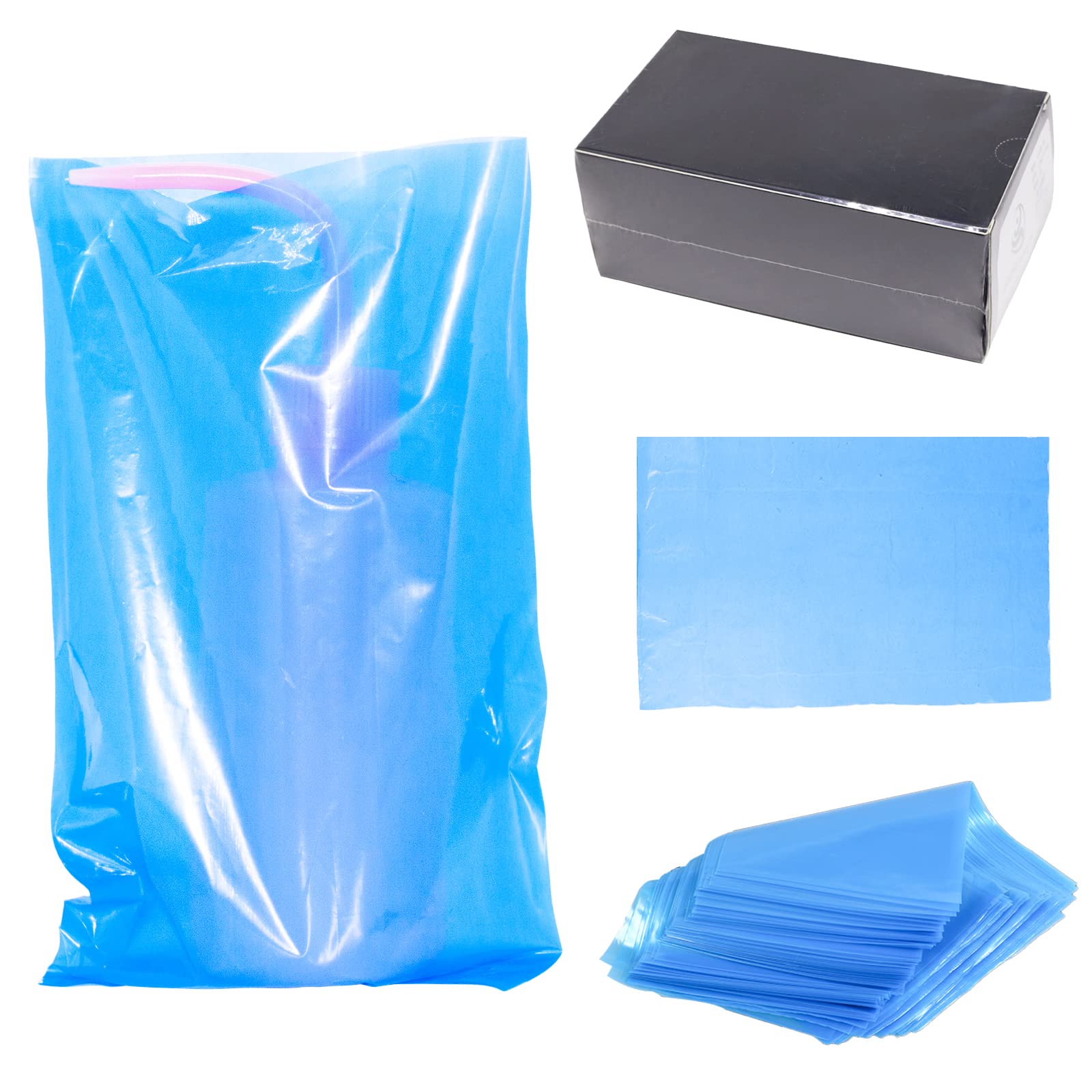 300pcs Thickened Disposable Tattoo Wash Bottle Bags - Squeeze Bottle Bags for Tattoo Artists, Tattoo Supplies & Kits (Blue) - Perfect for Tattoo Studios, Home Use & Professional Tattoo Applications