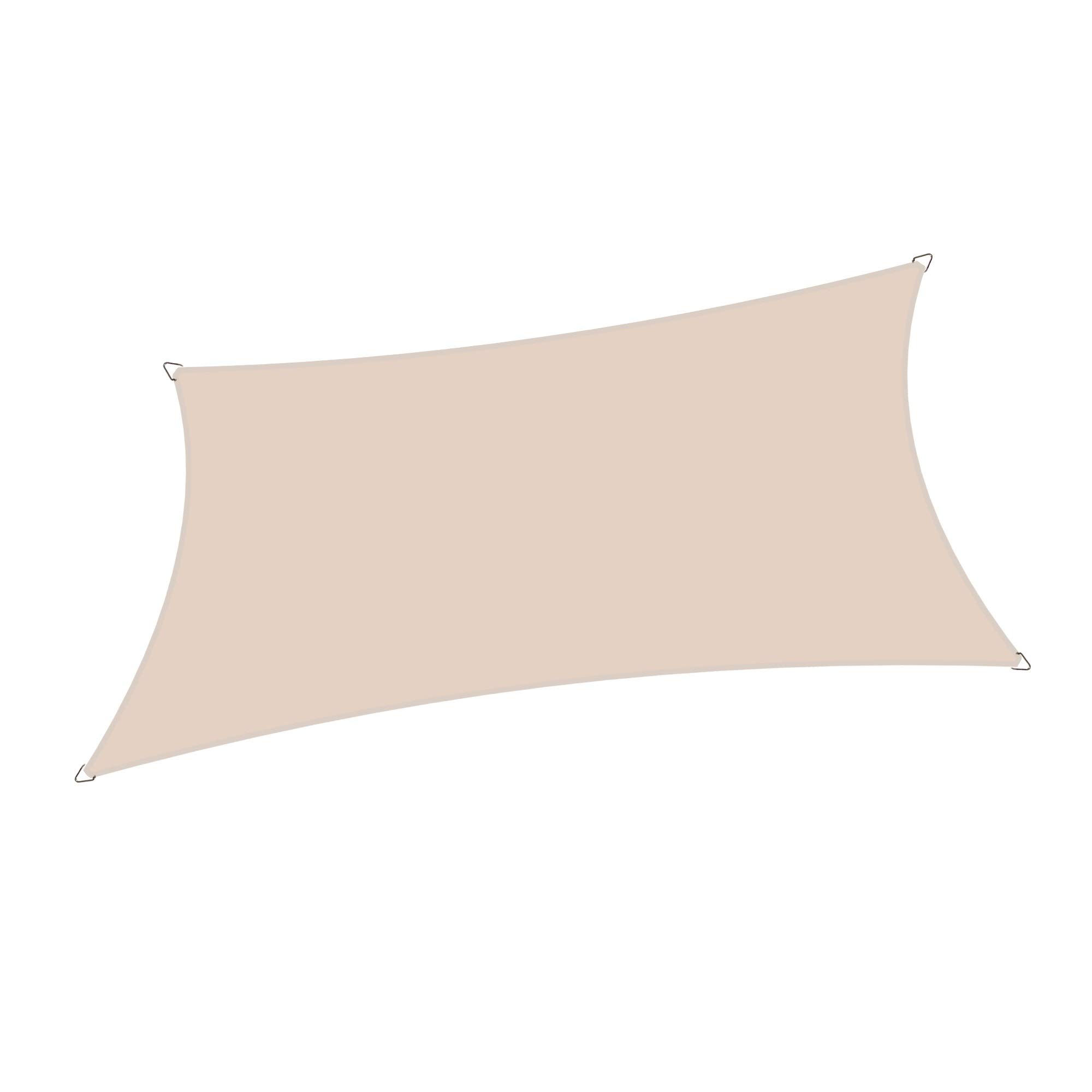 Alion Home 10' x 10' Waterproof Sun Shade Sail - UV Resistant Polyester Fabric with Reinforced Stitching, Beige - Perfect for Patio, Garden, Poolside, and Outdoor Shade Protection