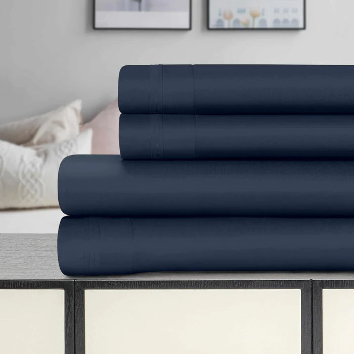 Luxury 700 Thread Count Egyptian Cotton Sheet Set - Eco Friendly, Breathable & Hypoallergenic - Perfect for Bedroom, Hotel, or Guest Room Comfort