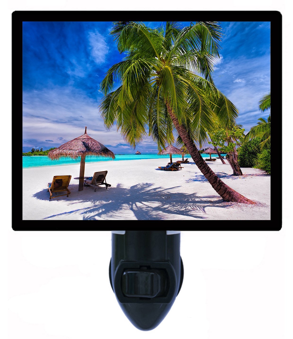 LED Night Light for Beach & Tropical Decor - Summer Outdoor Chairs Lighting, Perfect for Patio, Poolside, and Vacation Homes