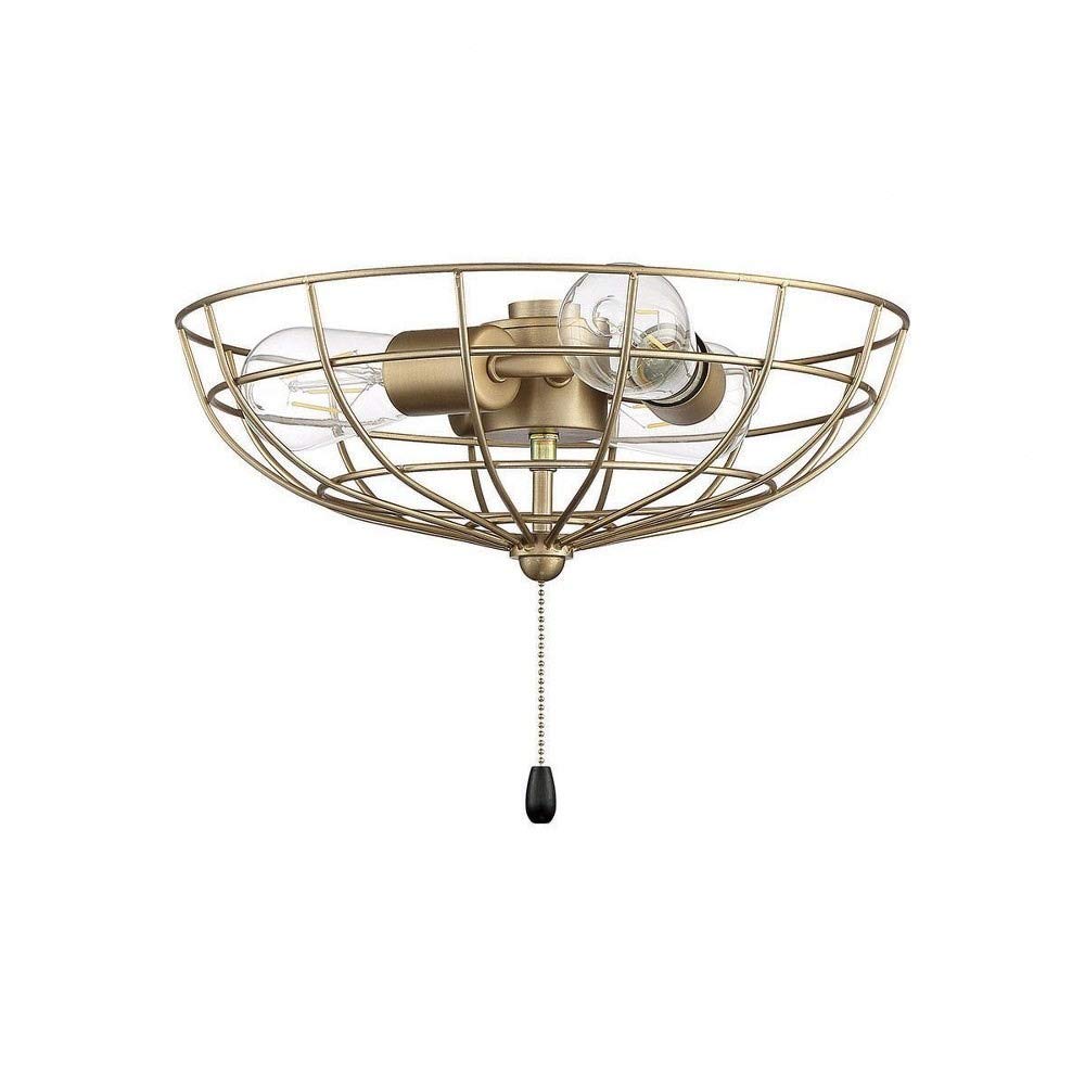 Universal 3-Light Cage Bowl Pendant Light Fixture - Brushed Nickel Finish, 13.48