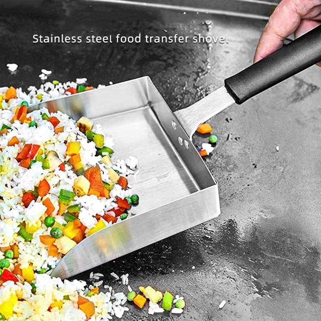 Premium Stainless Steel Griddle Scraper & Spatula Set - Heavy Duty Flat Top Grill Accessories for Burgers, Pancakes, Stir Fry - Commercial Grade Food Turner & Scoop for Professional Kitchens & Outdoor BBQ