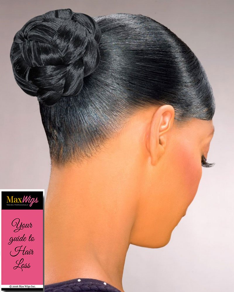 Foxy Silver Synthetic Hairpiece Extension - Dome T Wigs with Wider Braid Chignon Comb Updo Style for Women | Black & Grey Hair Bundle | Hair Loss Solution | Perfect for Cosplay, Parties & Daily Styling