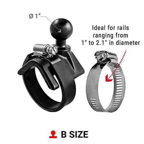 RAM Mounts RAM-B-108BU Strap Hose Clamp Ball Base with 1