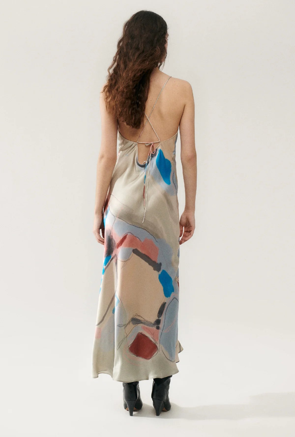 Deco Rouleau Expressionist Print Dress - Vintage Inspired Flowy Maxi Dress for Women | Perfect for Boho Chic Style, Art Gallery Events & Summer Vacations