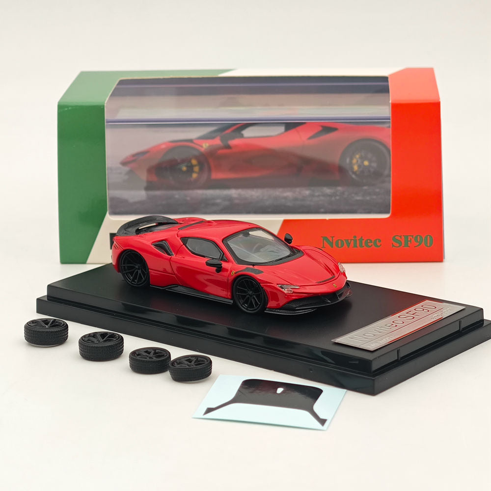Novitec Ferrari SF90 1:64 Scale Diecast Model Car - Red Collectible for Display & Gifting | Perfect for Car Enthusiasts & Model Collectors