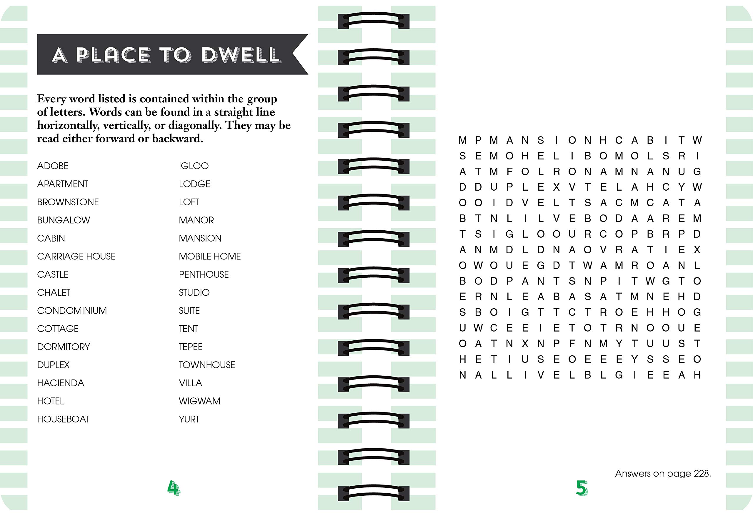 Brain Games - Travel Word Search Puzzle Book (Green) - Perfect for Road Trips, Airplane Travel & Relaxation