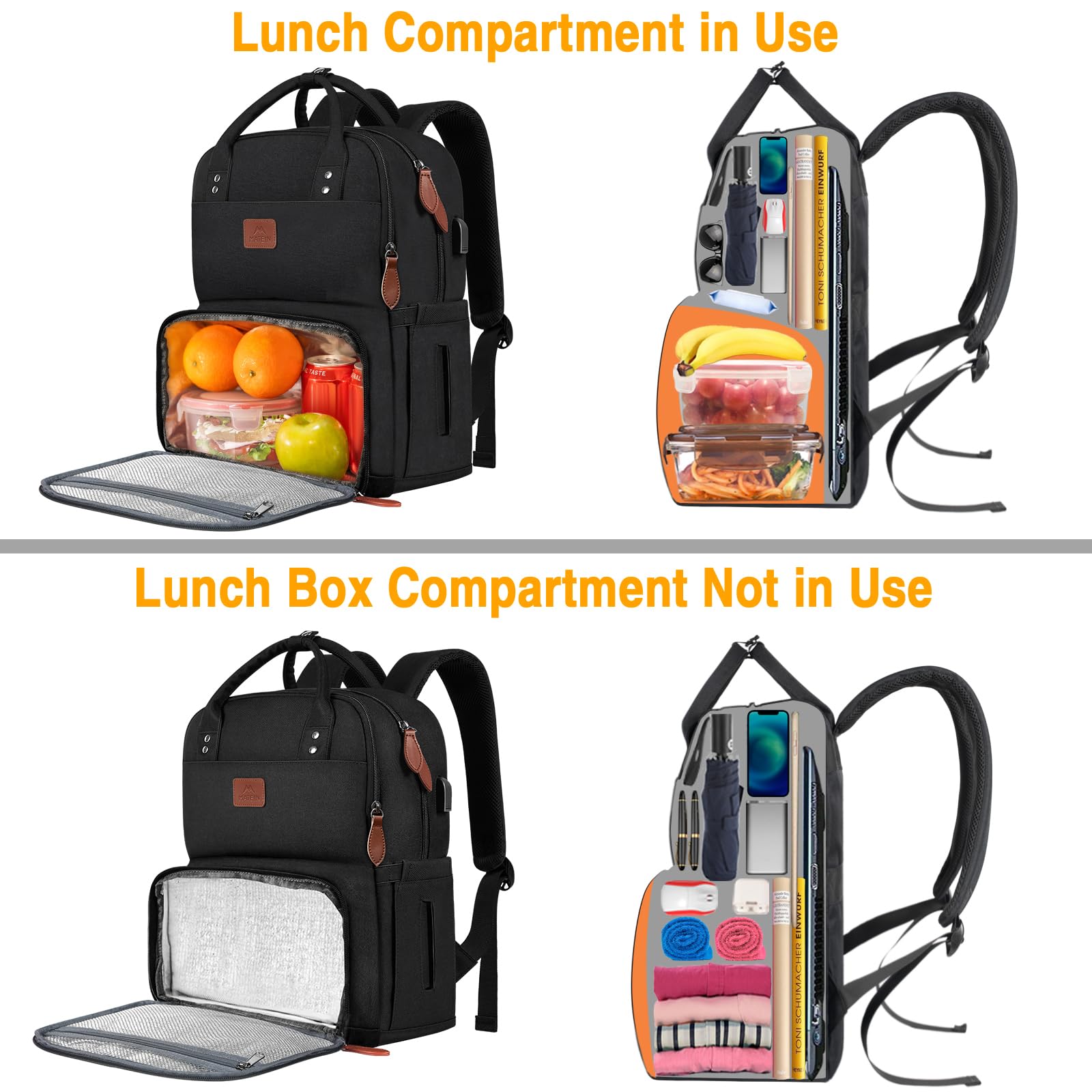 MATEIN 17 Inch Insulated Lunch Backpack - Extra Large Water Resistant Cooler Bag with USB Charging Port | Perfect for College, Work, Picnics & Beach Outings | Keep Food Fresh & Devices Charged On-The-Go