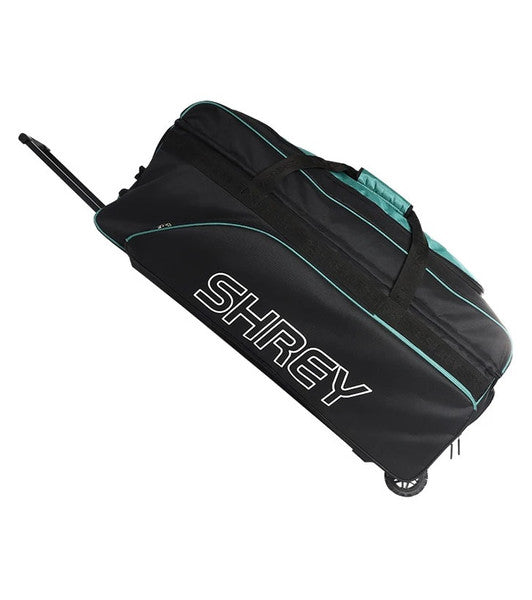 Shrey Match Wheelie Bag - Black & Green Rolling Luggage for Travel & Business Trips - Durable Spinner Suitcase with Smooth Wheels